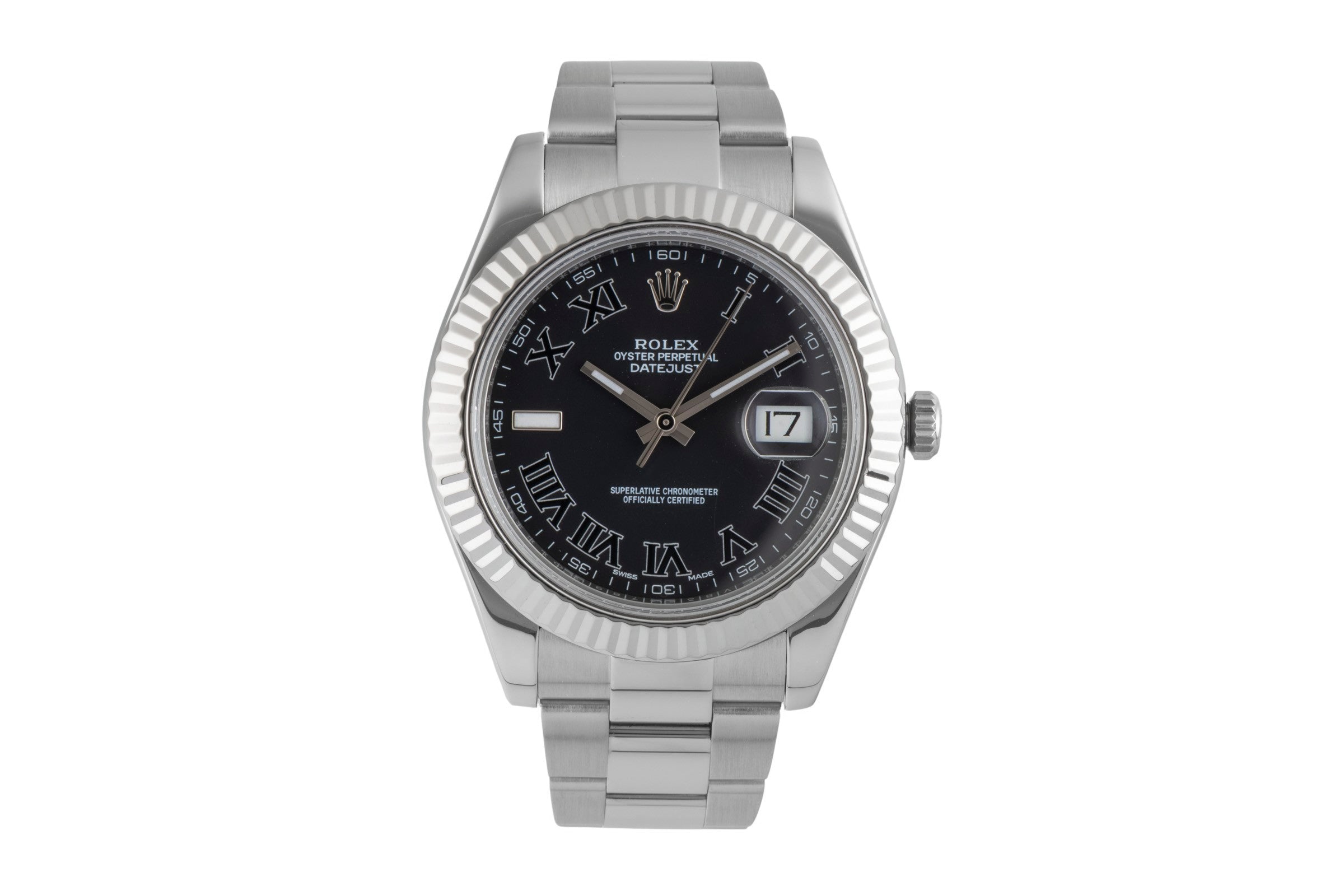 Rolex Datejust II Stahl / Weissgold Black Roman Dial Automatik Ref. 116334 B&P [2506963]