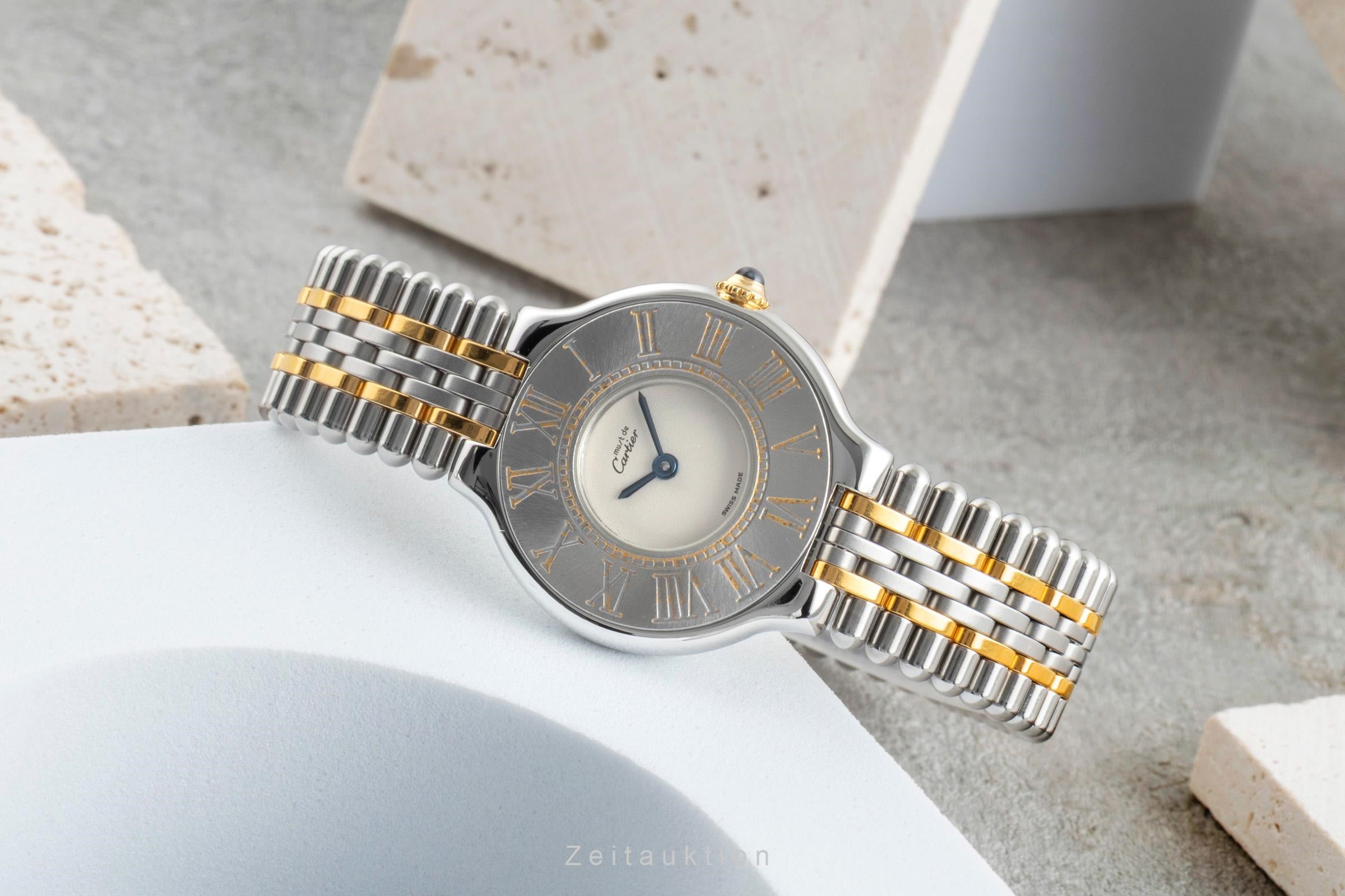 Cartier must de Cartier 21 SM Stahl / Gold Quarz Damenuhr Ref. W10051F4 B&P [2506989]