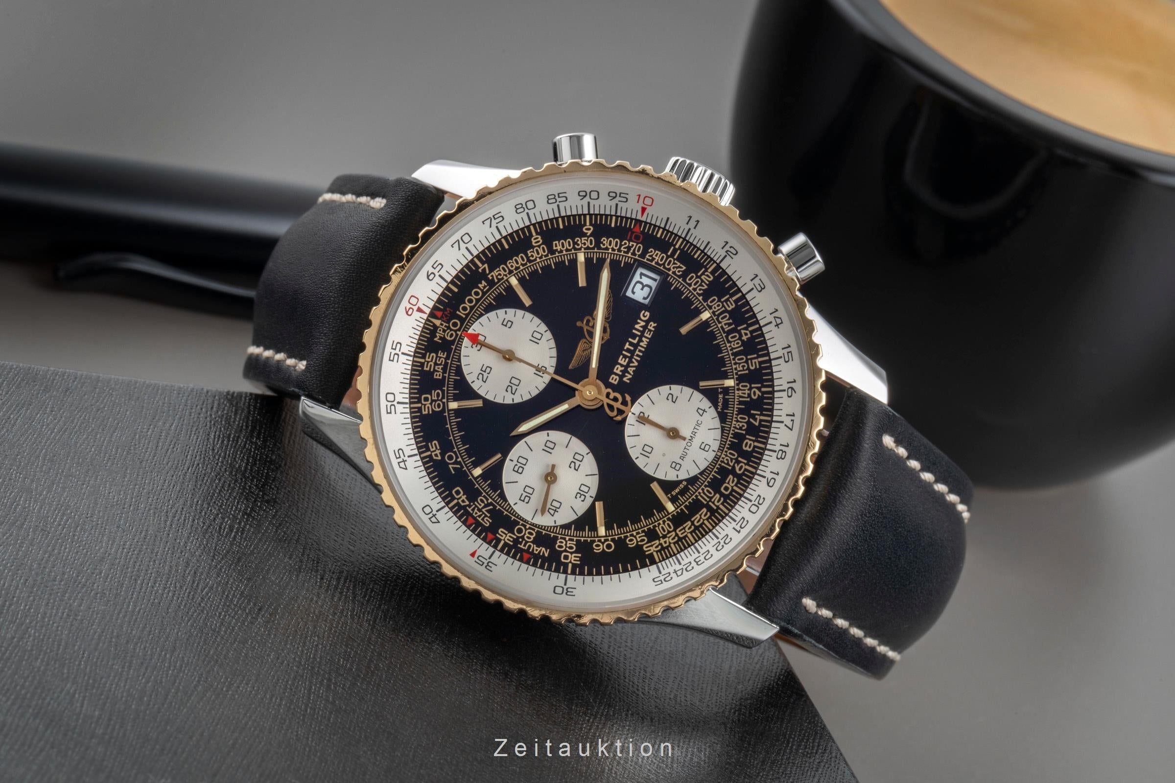 Breitling Old Navitimer chronograph steel / gold automatic men's watch D13022  [2507019]