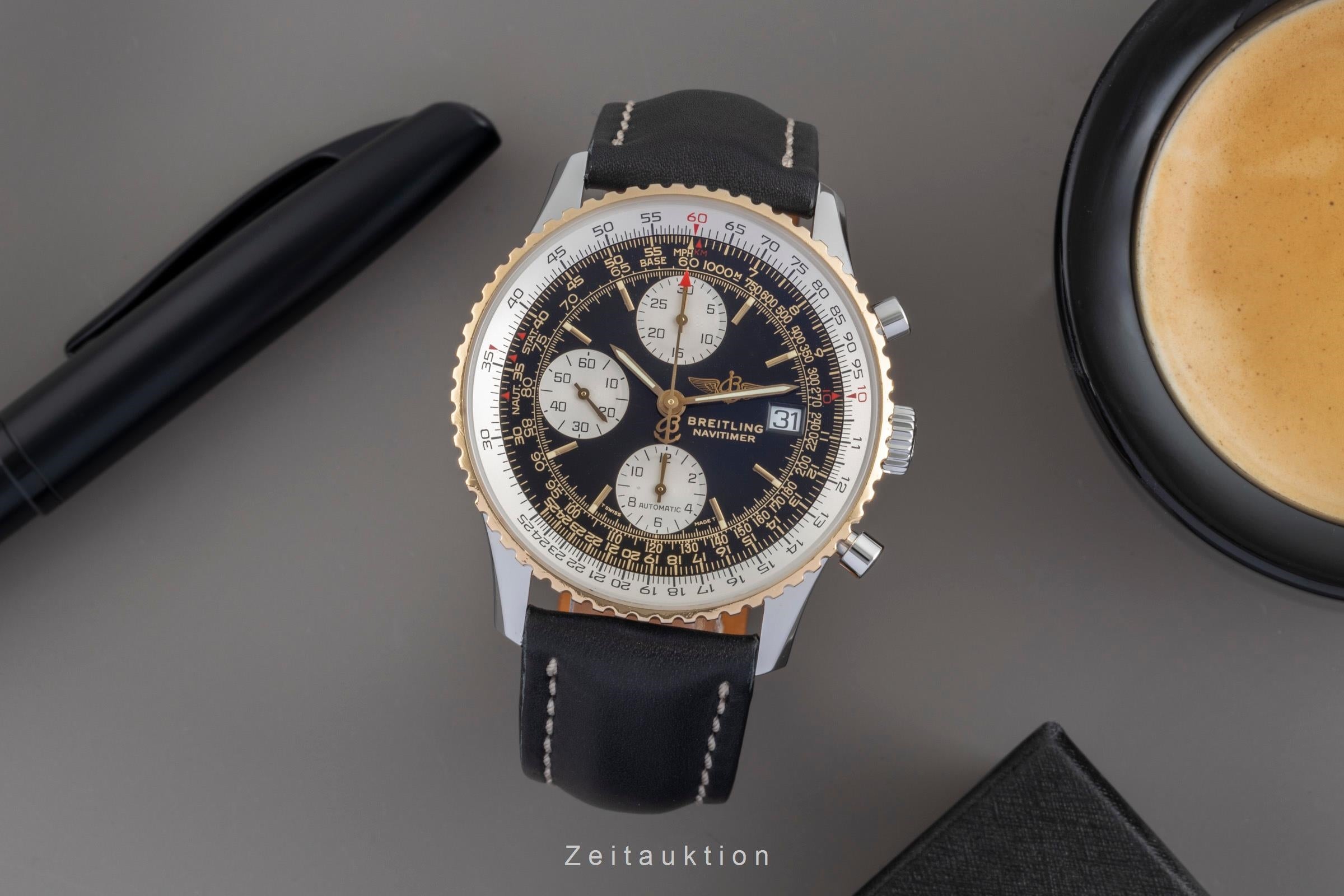 Breitling Old Navitimer chronograph steel / gold automatic men's watch D13022  [2507019]