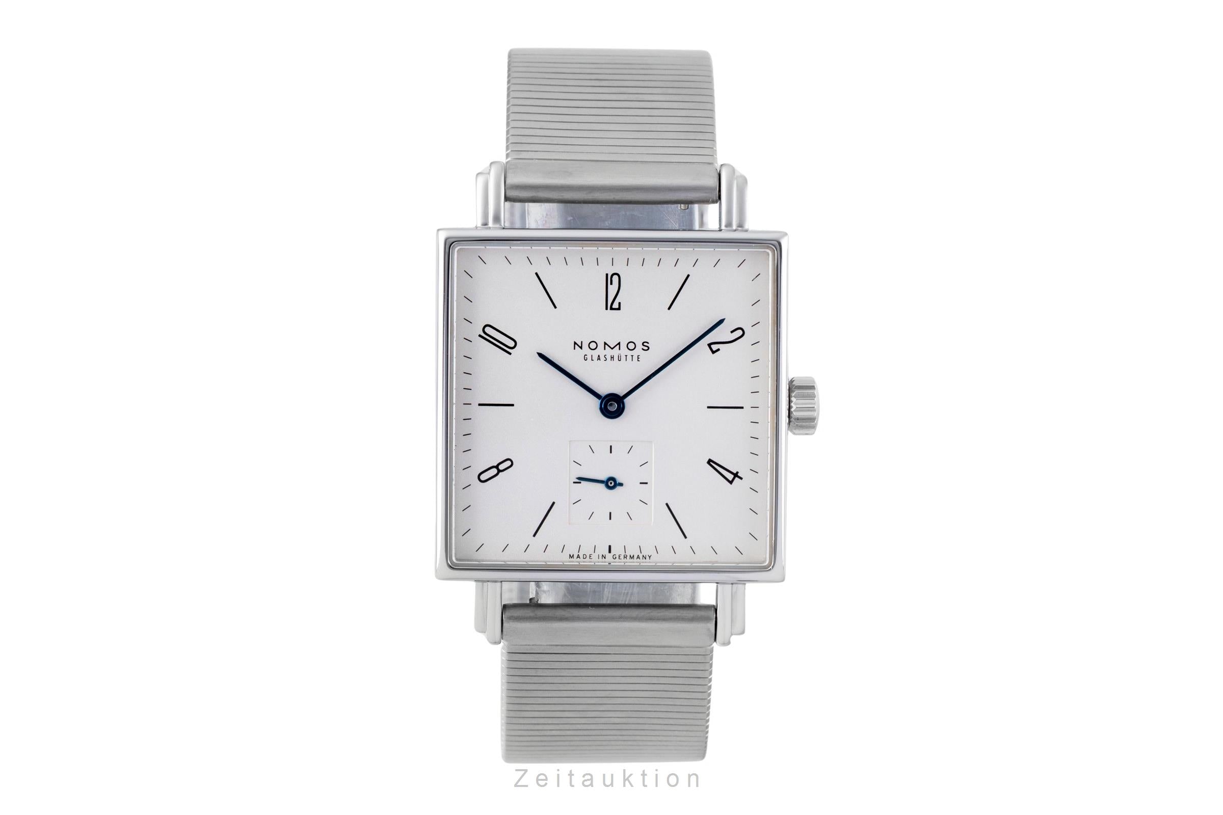 Nomos Tetra Edelstahl Handaufzug Herrenuhr Ref. 408 Box & Papiere 2016 [2507020]