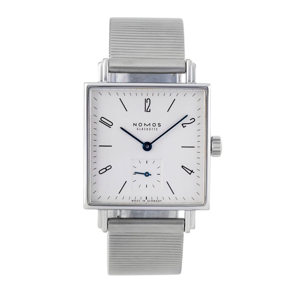 Nomos Tetra Edelstahl Handaufzug Herrenuhr Ref. 408 Box & Papiere 2016 [2507020]