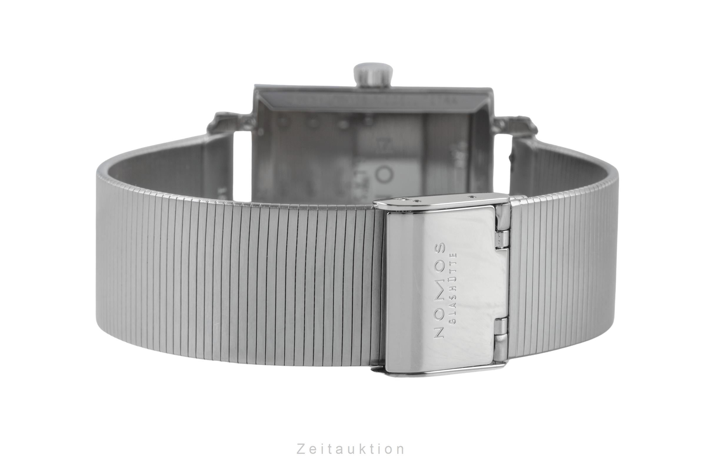 Nomos Tetra Edelstahl Handaufzug Herrenuhr Ref. 408 Box & Papiere 2016 [2507020]