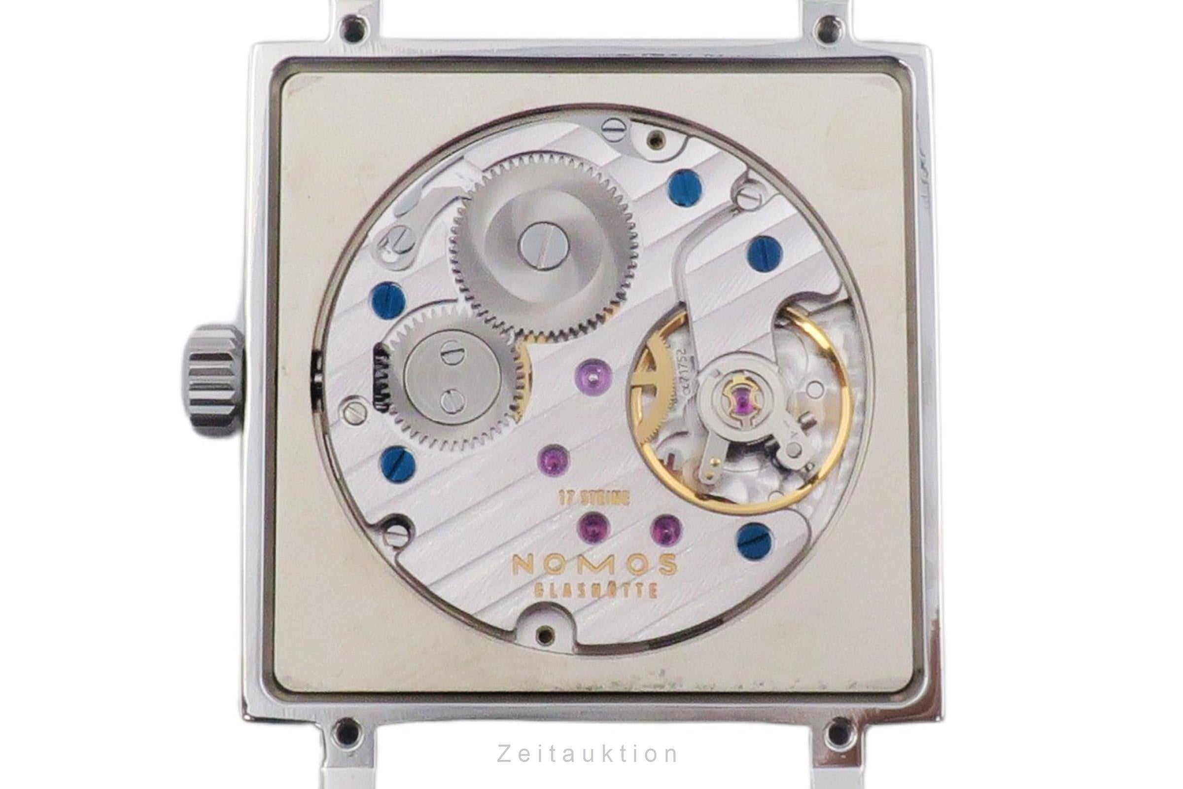 Nomos Tetra Edelstahl Handaufzug Herrenuhr Ref. 408 Box & Papiere 2016 [2507020]