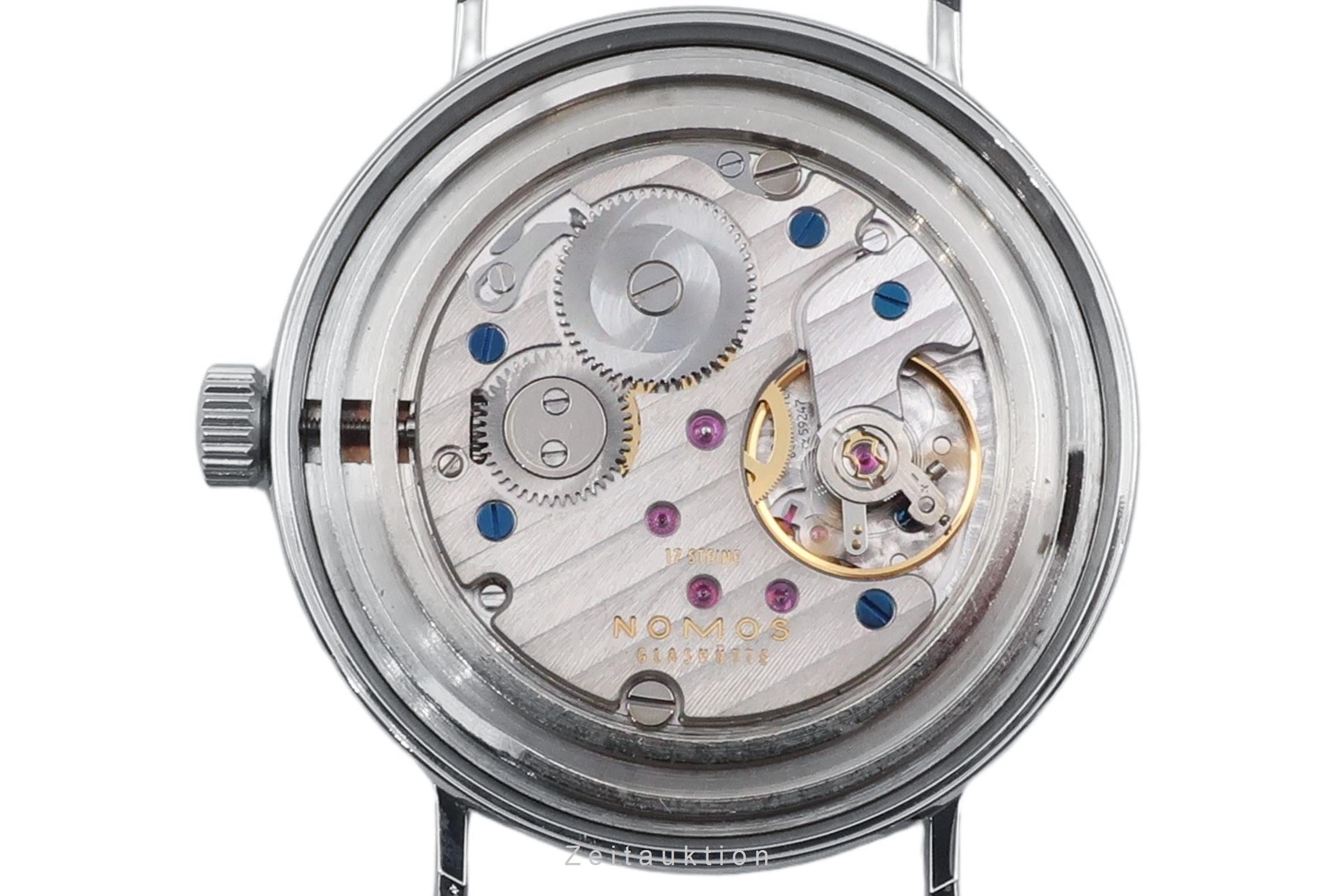 Nomos Glashütte Tangente Edelstahl Handaufzug Herrenuhr Ref. 101 Box & Papiere  [2507021]