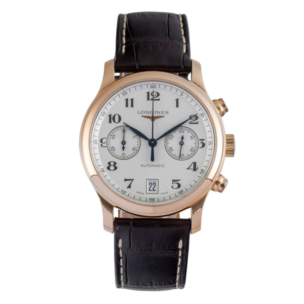 Longines Master Collection chronograph 18 ct red gold automatic men's watch L2.669.8.78.3 LP: 10300EUR  [2507040]