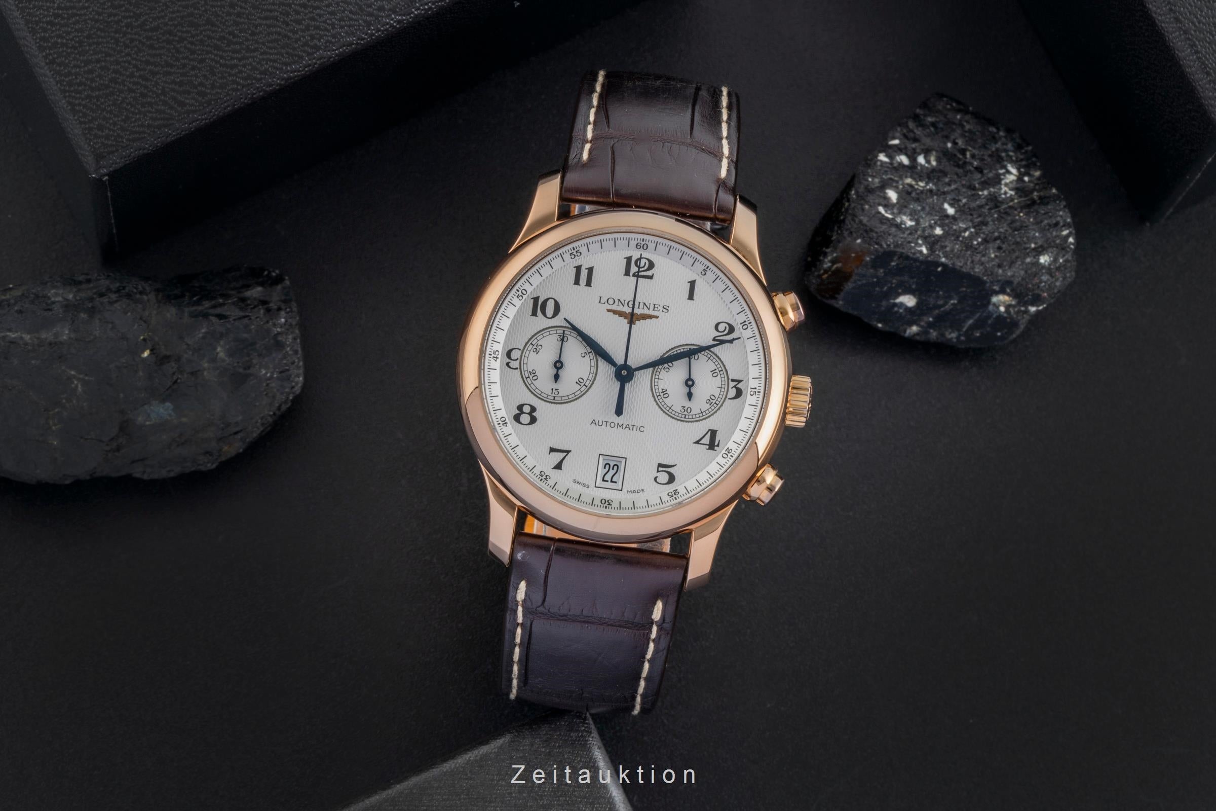 Longines Master Collection chronograph 18 ct red gold automatic men's watch L2.669.8.78.3 LP: 10300EUR  [2507040]