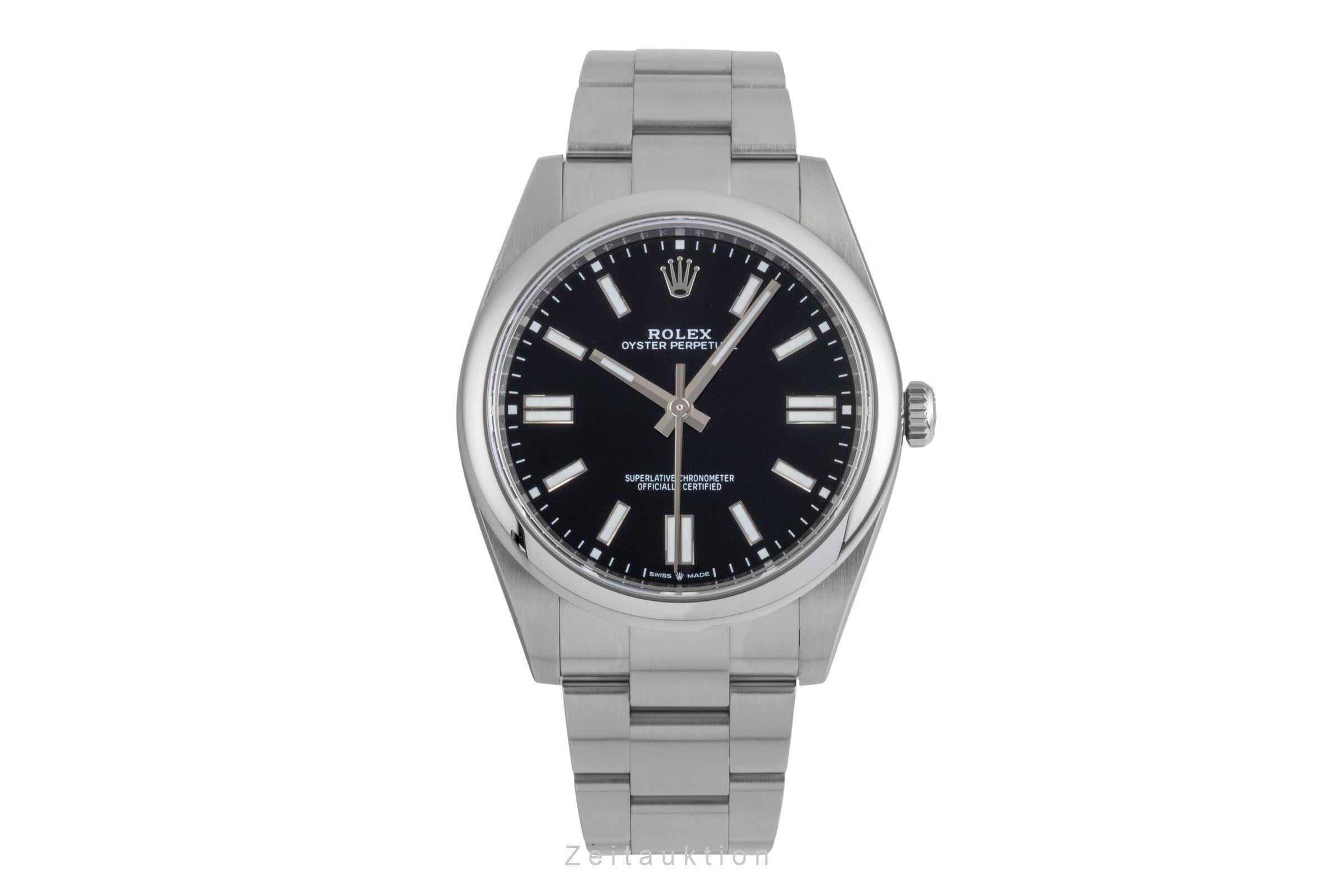 Rolex Oyster Perpetual Black Dial Stahl Automatik Ref. 124300 B&P 2022 [2507071]