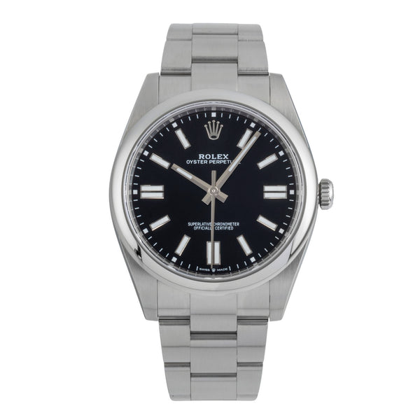 Rolex Oyster Perpetual Black Dial Stahl Automatik Ref. 124300 B&P 2022 [2507071]