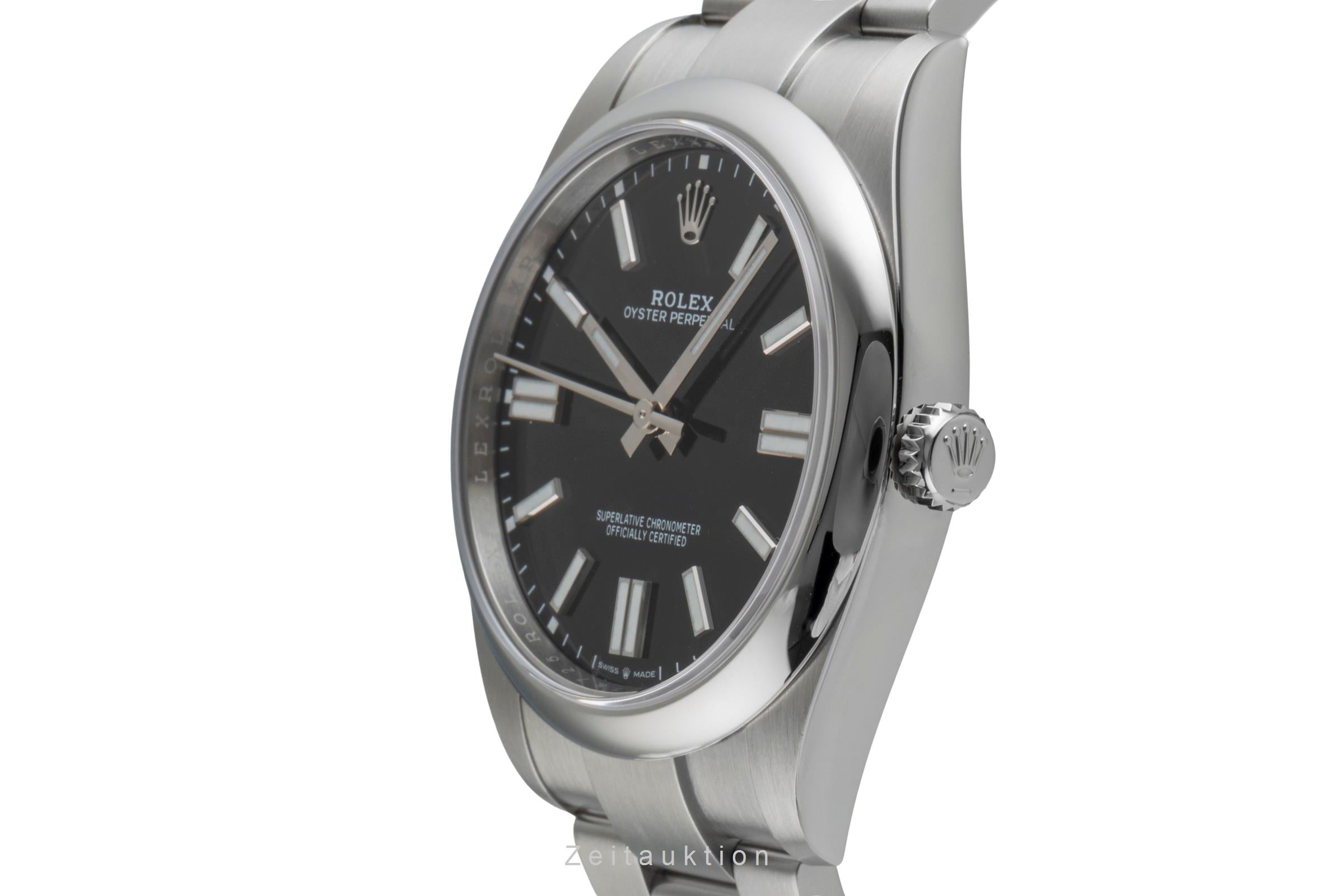 Rolex Oyster Perpetual Black Dial Stahl Automatik Ref. 124300 B&P 2022 [2507071]