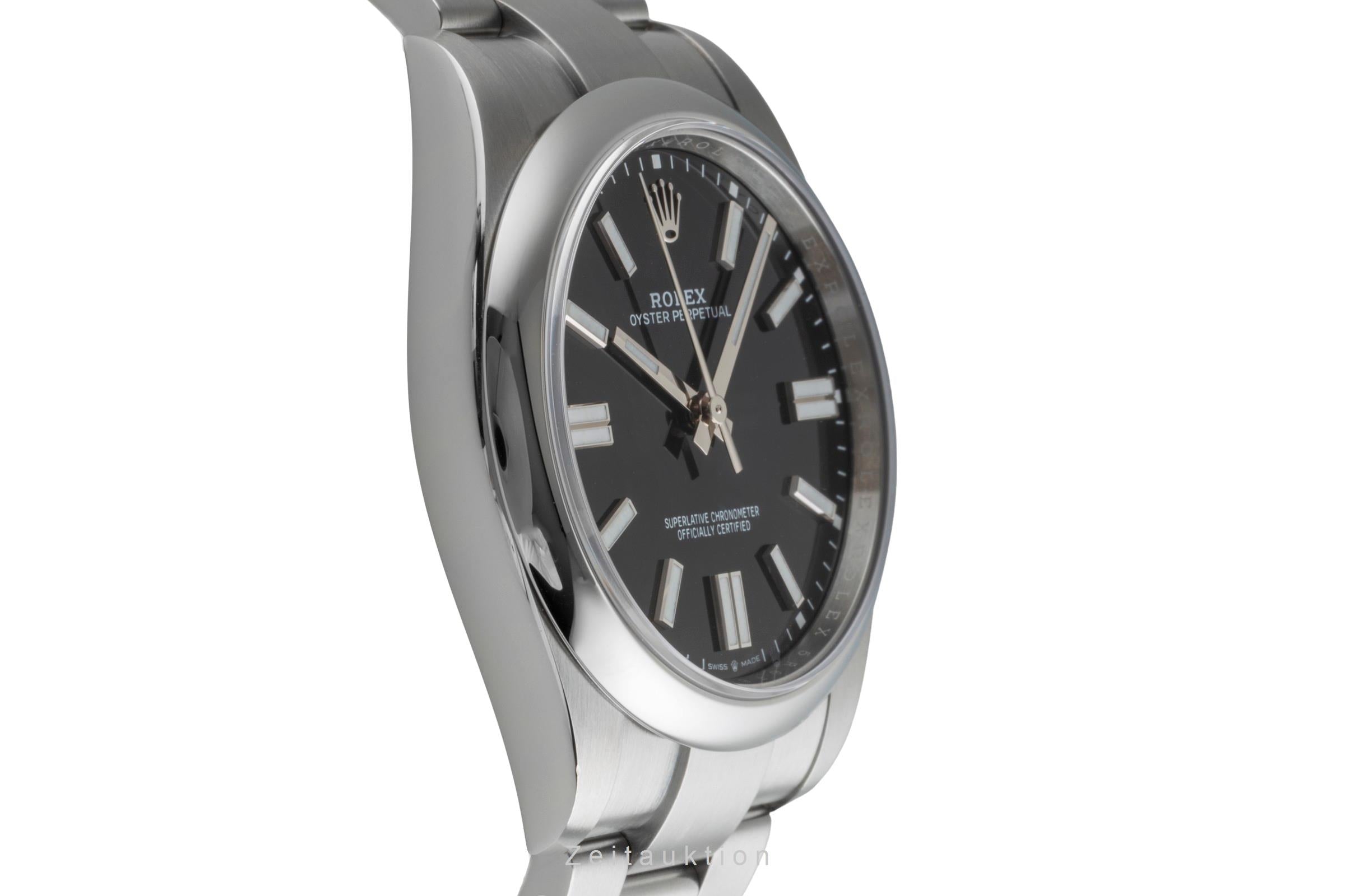 Rolex Oyster Perpetual Black Dial Stahl Automatik Ref. 124300 B&P 2022 [2507071]