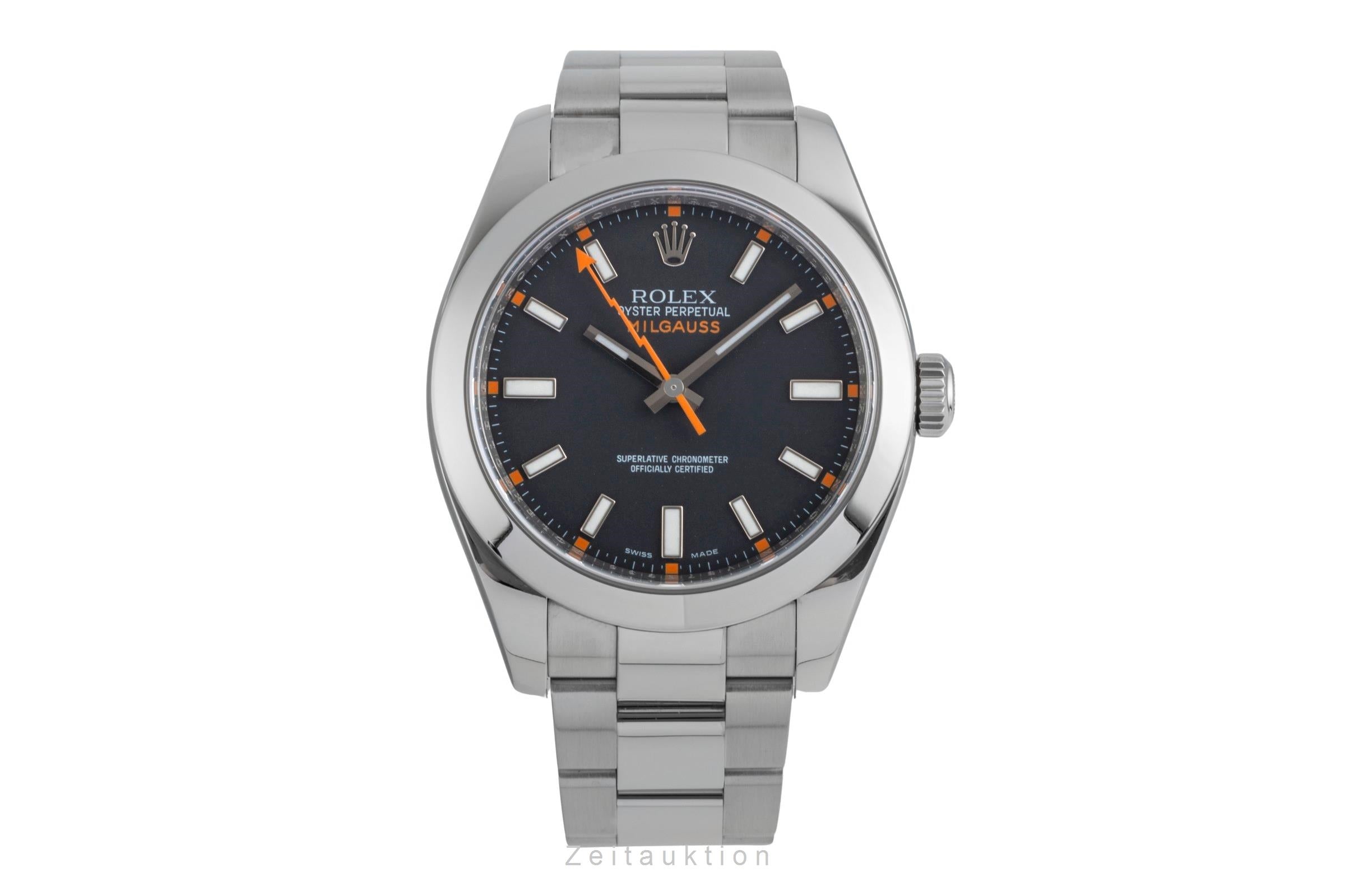 Rolex Milgauss Black Dial Stahl Automatik Herrenuhr Ref. 116400 V-Serie B&P 2009 [2507086]