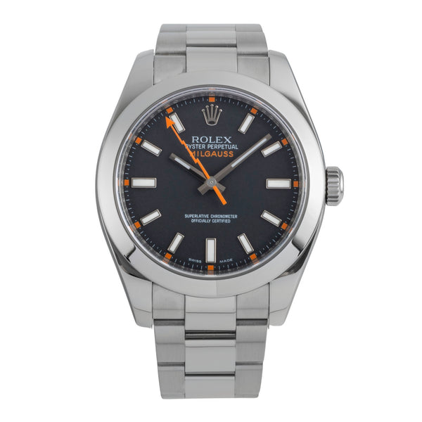 Rolex Milgauss Black Dial Stahl Automatik Herrenuhr Ref. 116400 V-Serie B&P 2009 [2507086]