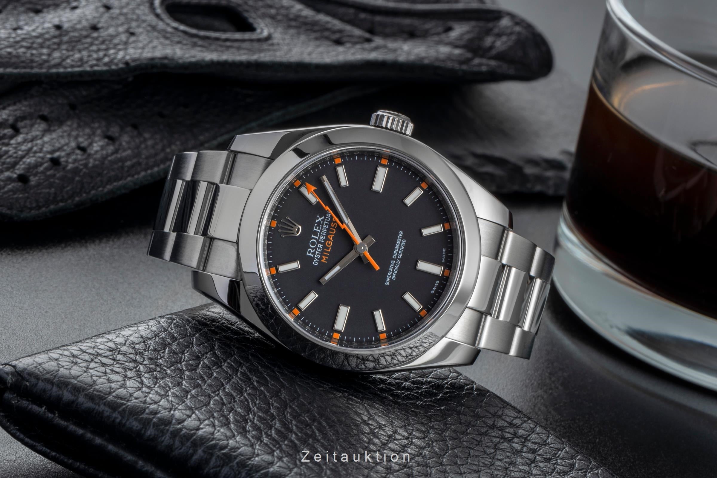 Rolex Milgauss Black Dial Stahl Automatik Herrenuhr Ref. 116400 V-Serie B&P 2009 [2507086]