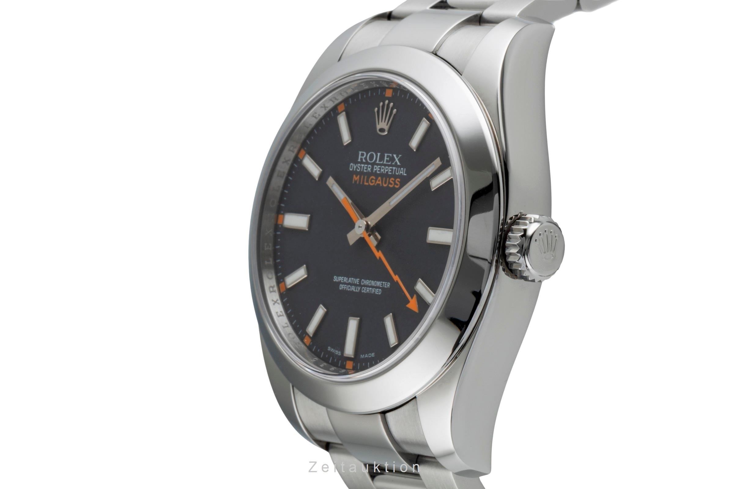 Rolex Milgauss Black Dial Stahl Automatik Herrenuhr Ref. 116400 V-Serie B&P 2009 [2507086]