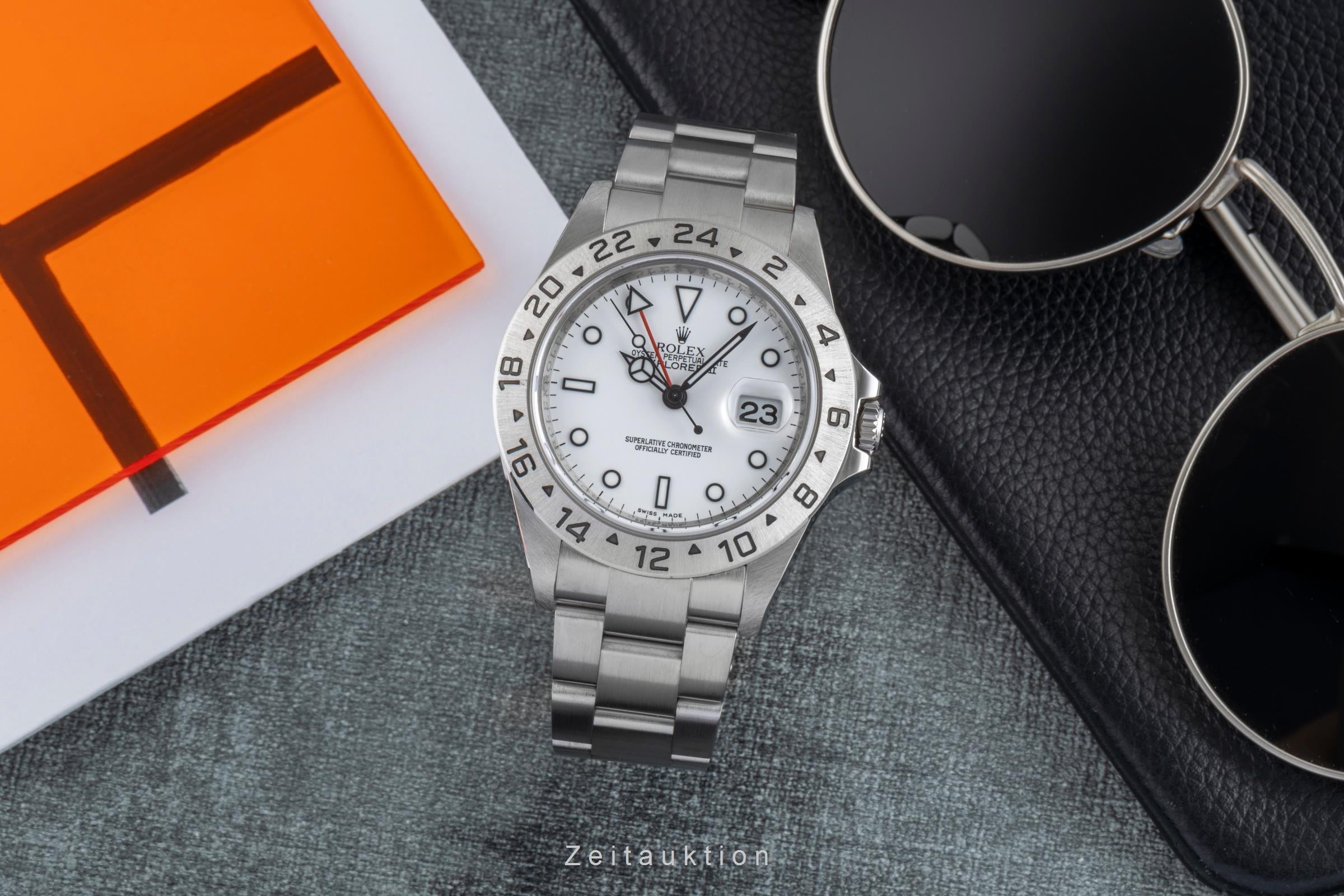 Rolex Explorer II Automatik Edelstahl Datum Herrenuhr Ref. 16570T Box & Papiere  [2507089]