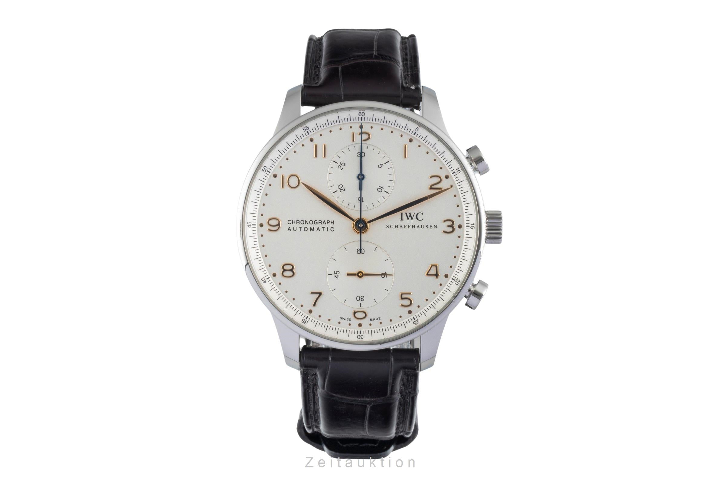 IWC Portugieser chronographe acier automatique montre pour hommes IW371445 LP: 9100EUR  [2507096]