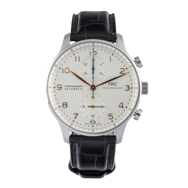 IWC Portugieser chronographe acier automatique montre pour hommes IW371445 LP: 9100EUR  [2507096]