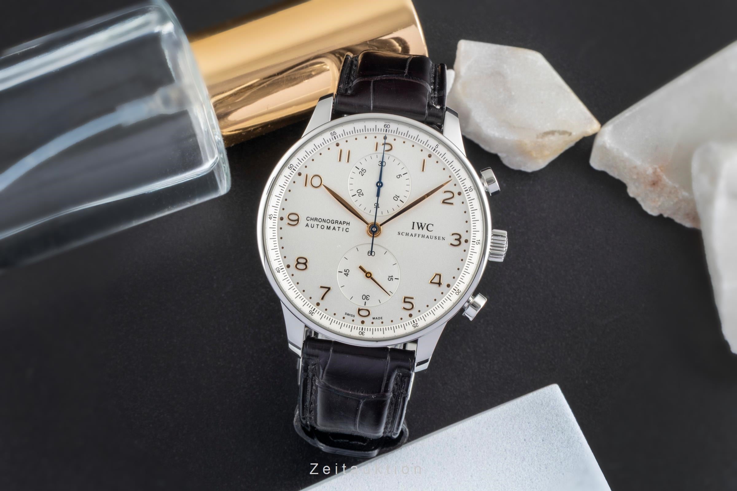 IWC Portugieser chronographe acier automatique montre pour hommes IW371445 LP: 9100EUR  [2507096]