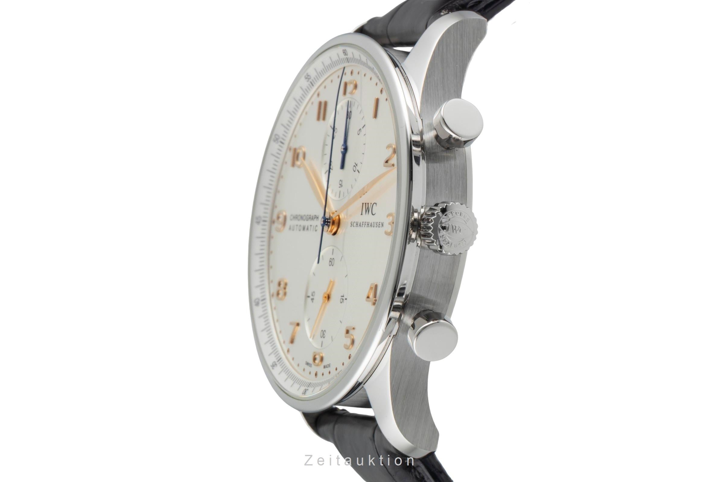 IWC Portugieser chronographe acier automatique montre pour hommes IW371445 LP: 9100EUR  [2507096]