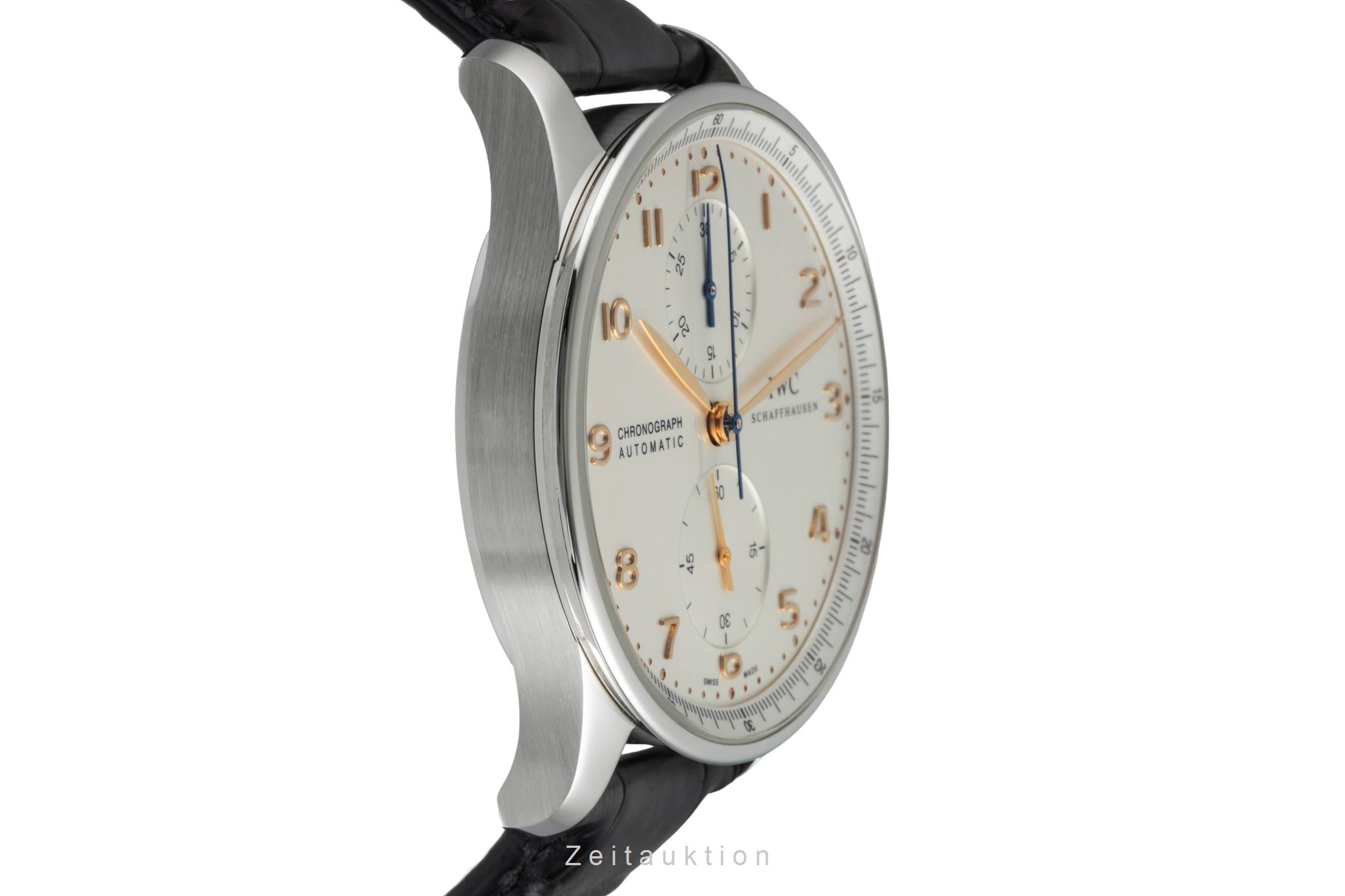 IWC Portugieser chronographe acier automatique montre pour hommes IW371445 LP: 9100EUR  [2507096]