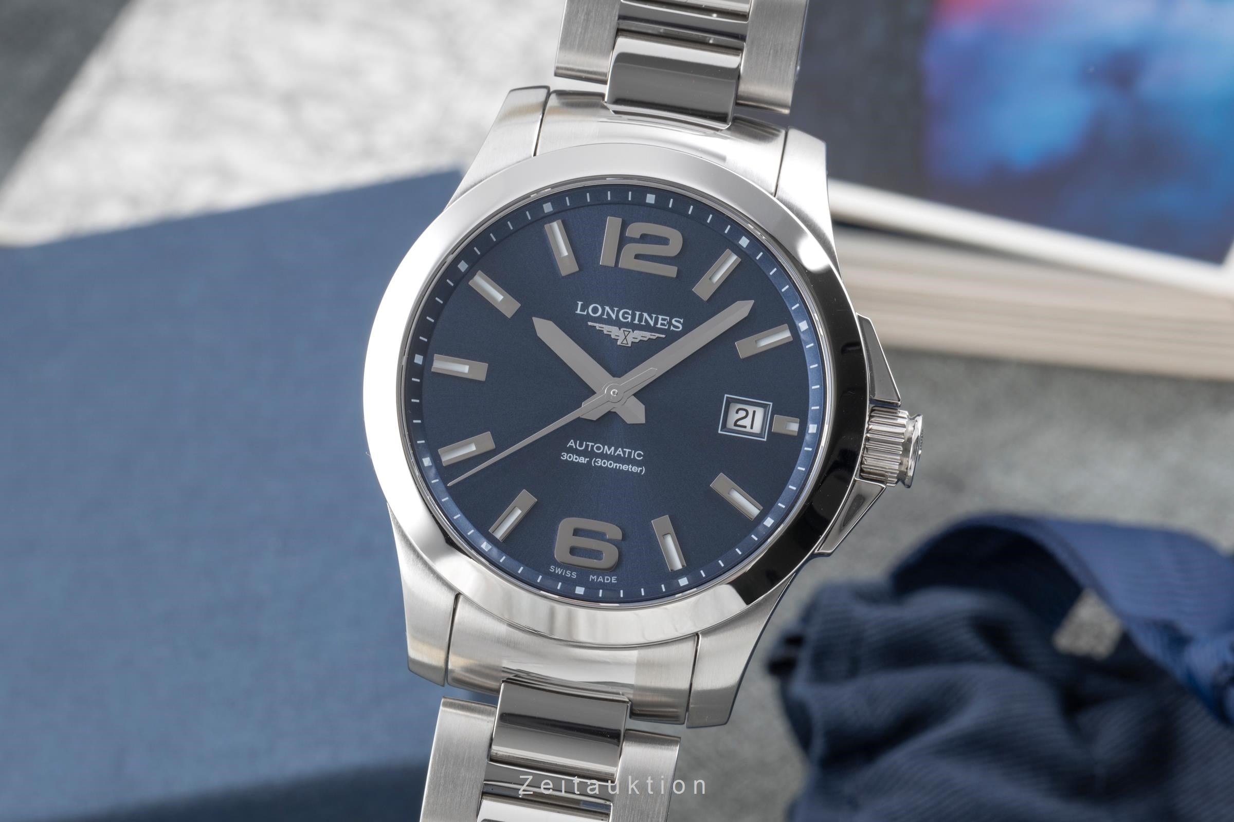 Longines Conquest steel automatic men's watch L3.676.4.99.6 LP: 2250EUR  [2507103]