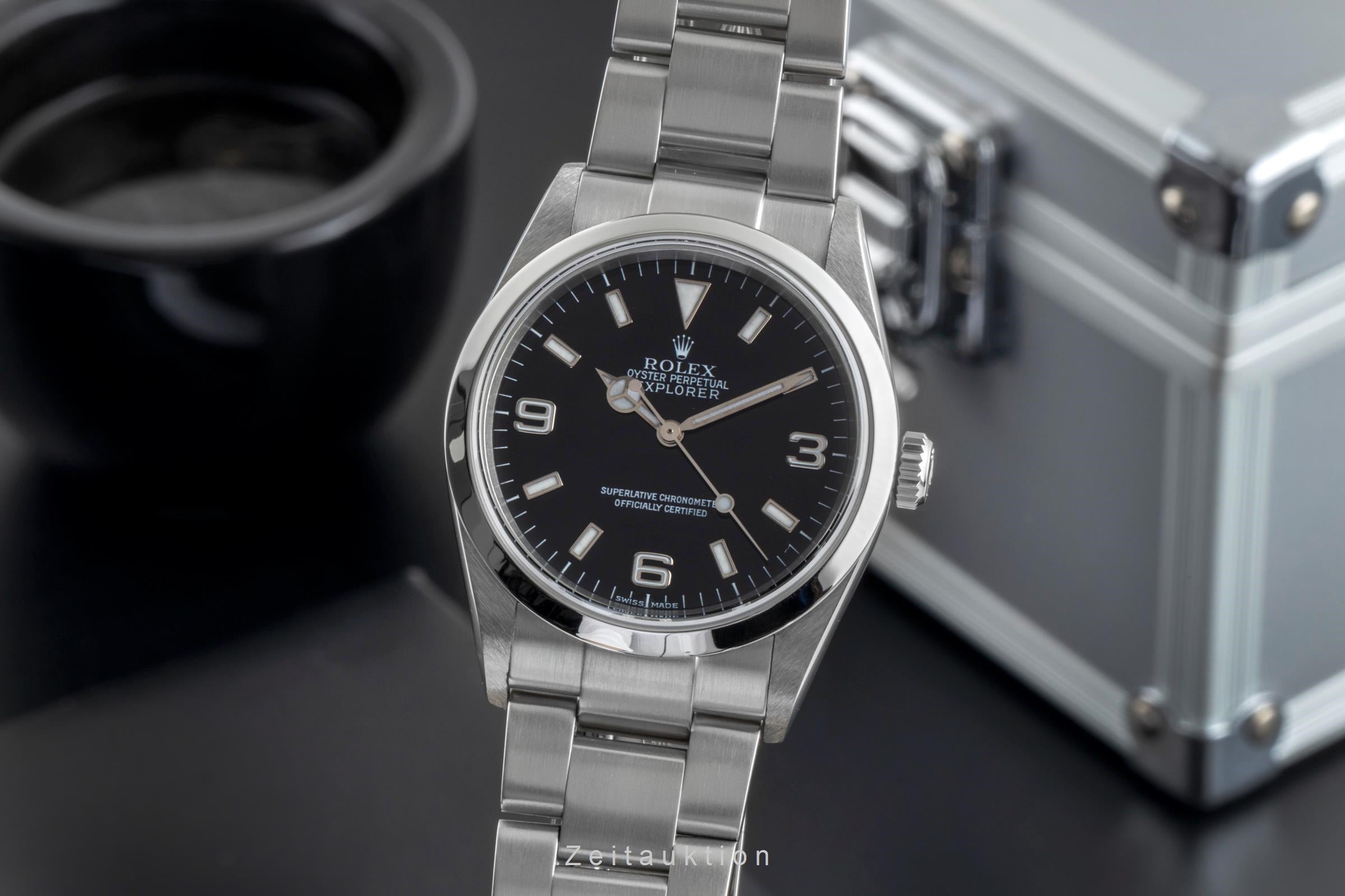 Rolex Explorer 36 Black Dial Oyster Stahl Automatik Ref. 114270 K-Serie Box [2507104]