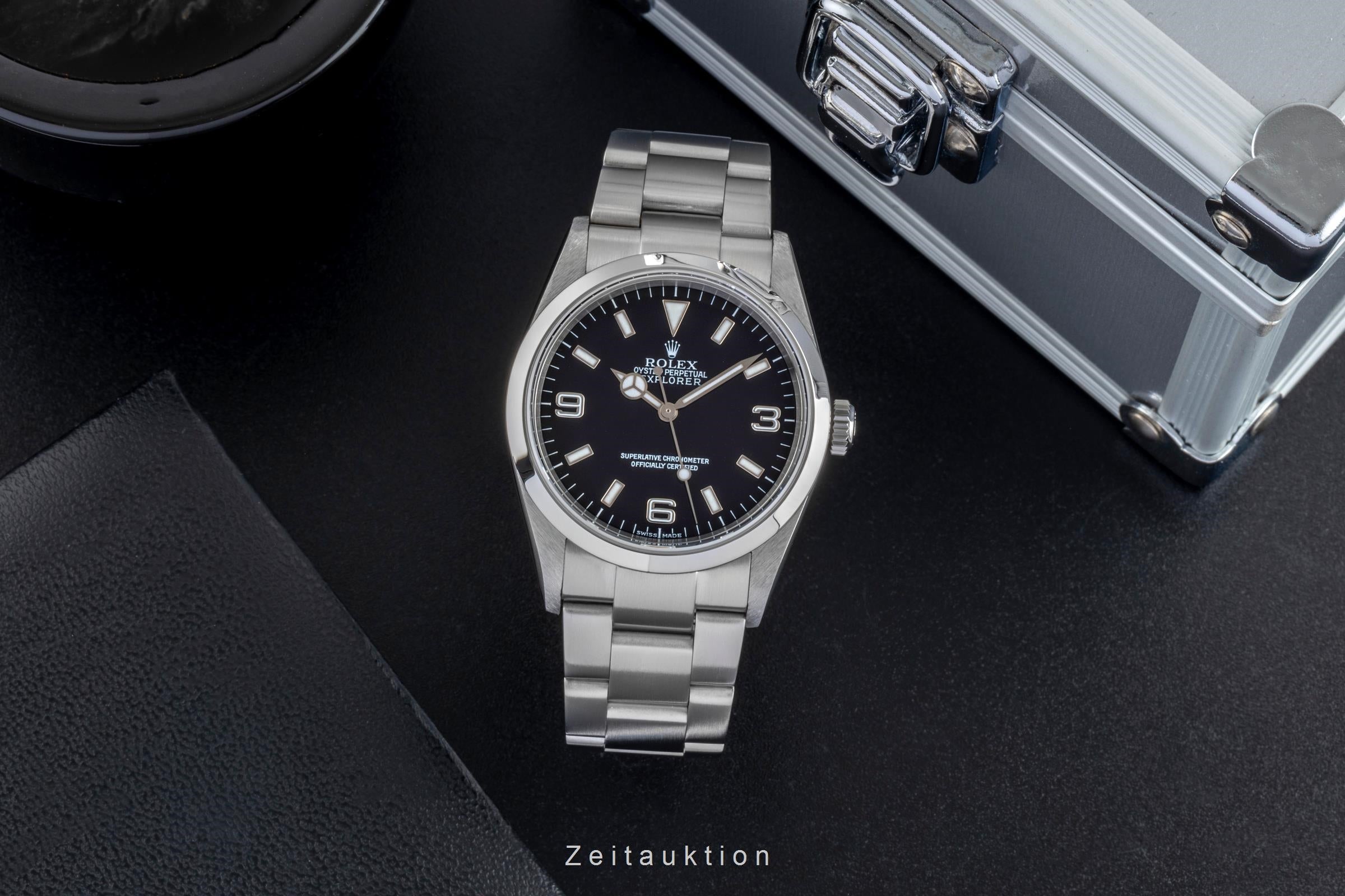 Rolex Explorer 36 Black Dial Oyster Stahl Automatik Ref. 114270 K-Serie Box [2507104]