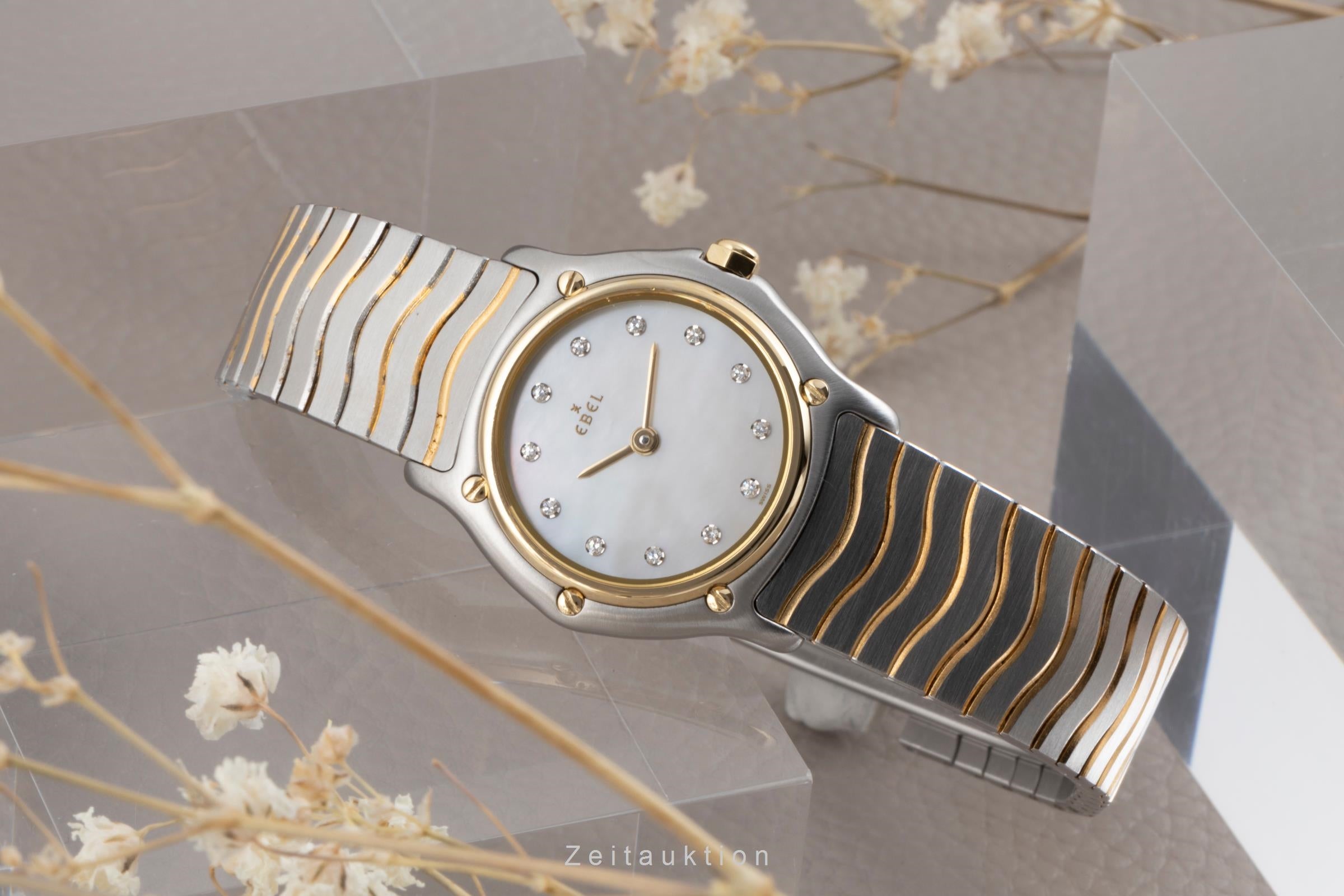 Ebel Classic Wave Lady Stahl / Gold Damenuhr Diamonds Ref. E1090121 Box [2507112]