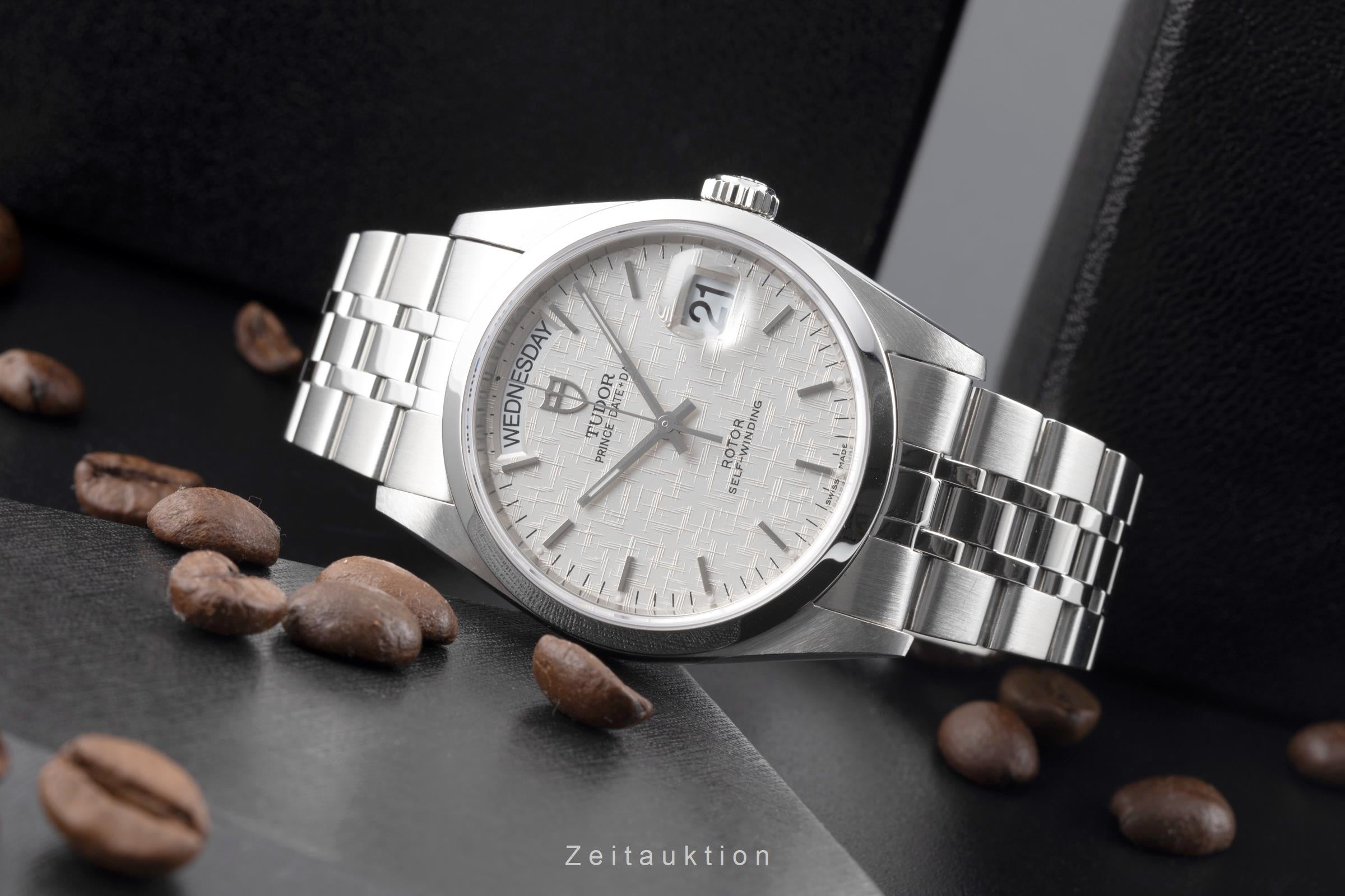 Tudor Prince Date Day Linen Dial Edelstahl Automatik Herren Ref. 76200 [2507120]