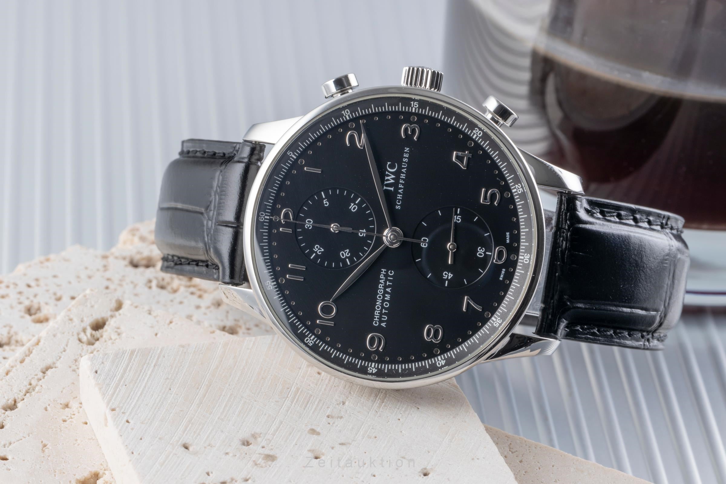 IWC Portugieser Chronograph Automatik Stahl Herrenuhr Ref. IW371438 B&P 2015 [2507128]