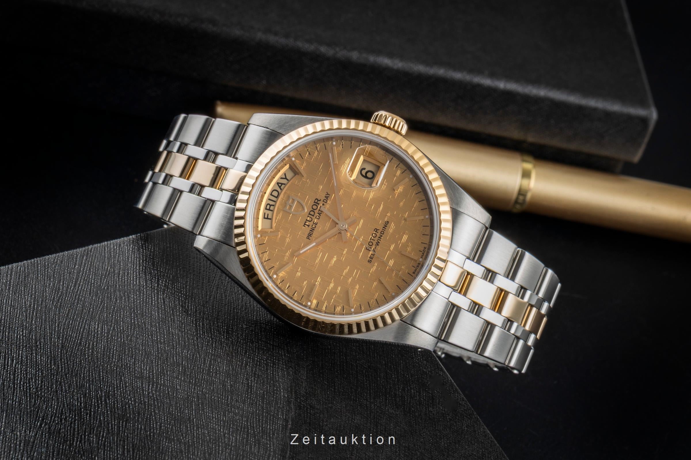 Tudor Oyster Prince Date Day Stahl Gold Automatik Ref. 76213-0016 Papiere 2018 [2507156]