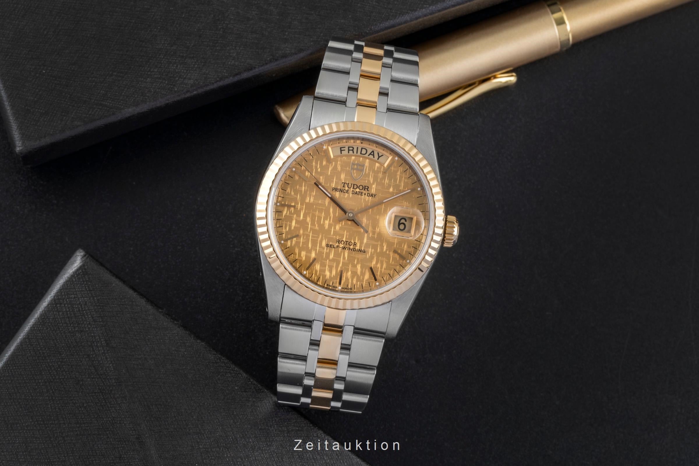 Tudor Oyster Prince Date Day Stahl Gold Automatik Ref. 76213-0016 Papiere 2018 [2507156]