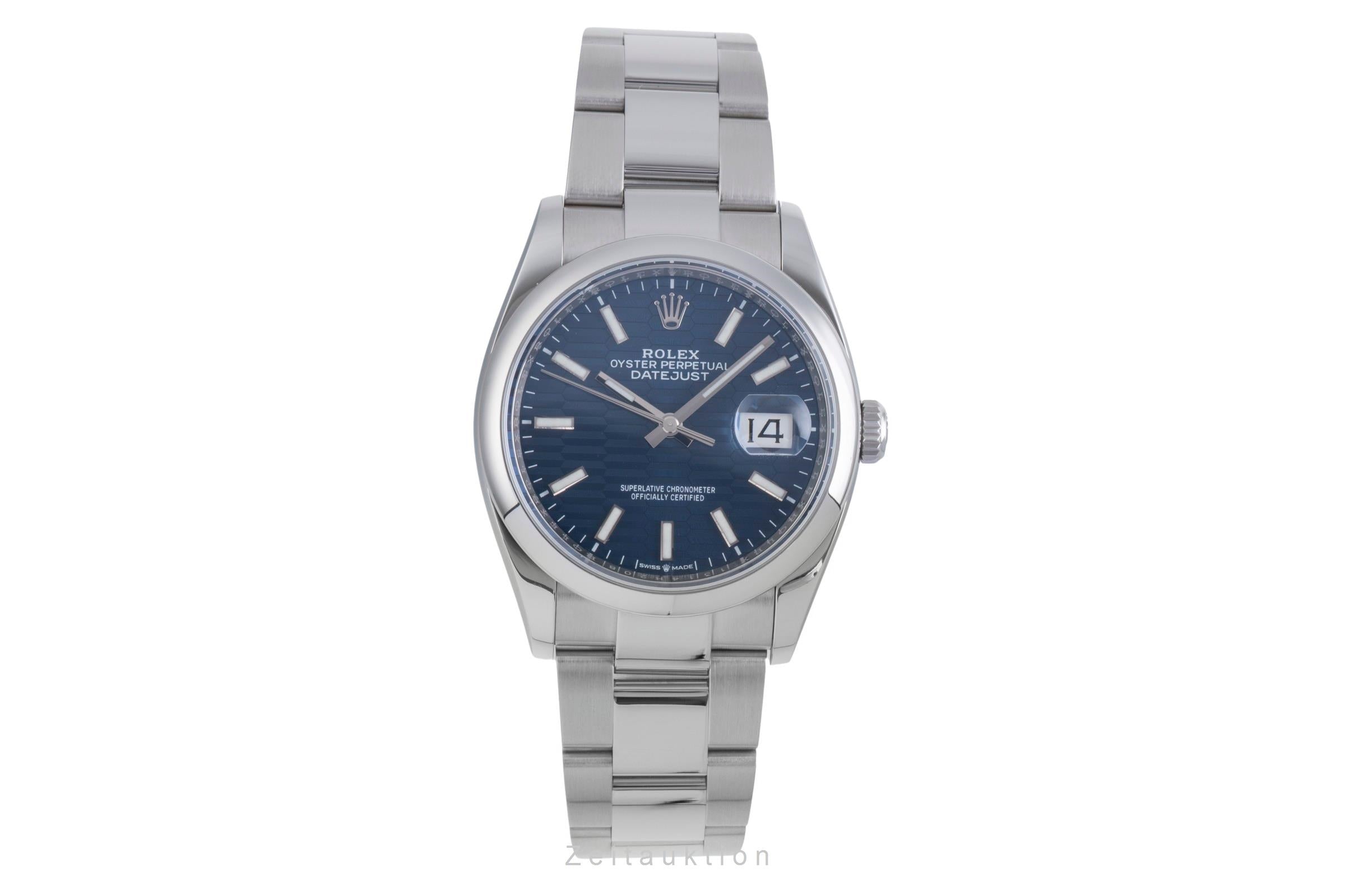 Rolex Datejust 36 Blue Dial Oyster Edelstahl Automatik Herrenuhr Ref. 126200 B&P [2507157]