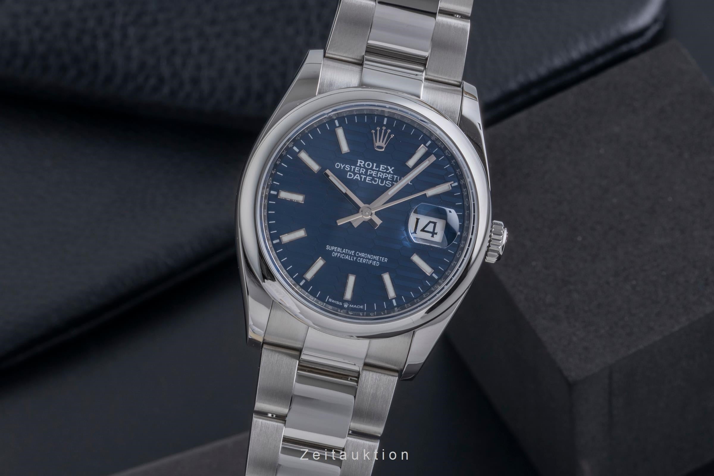 Rolex Datejust 36 Blue Dial Oyster Edelstahl Automatik Herrenuhr Ref. 126200 B&P [2507157]
