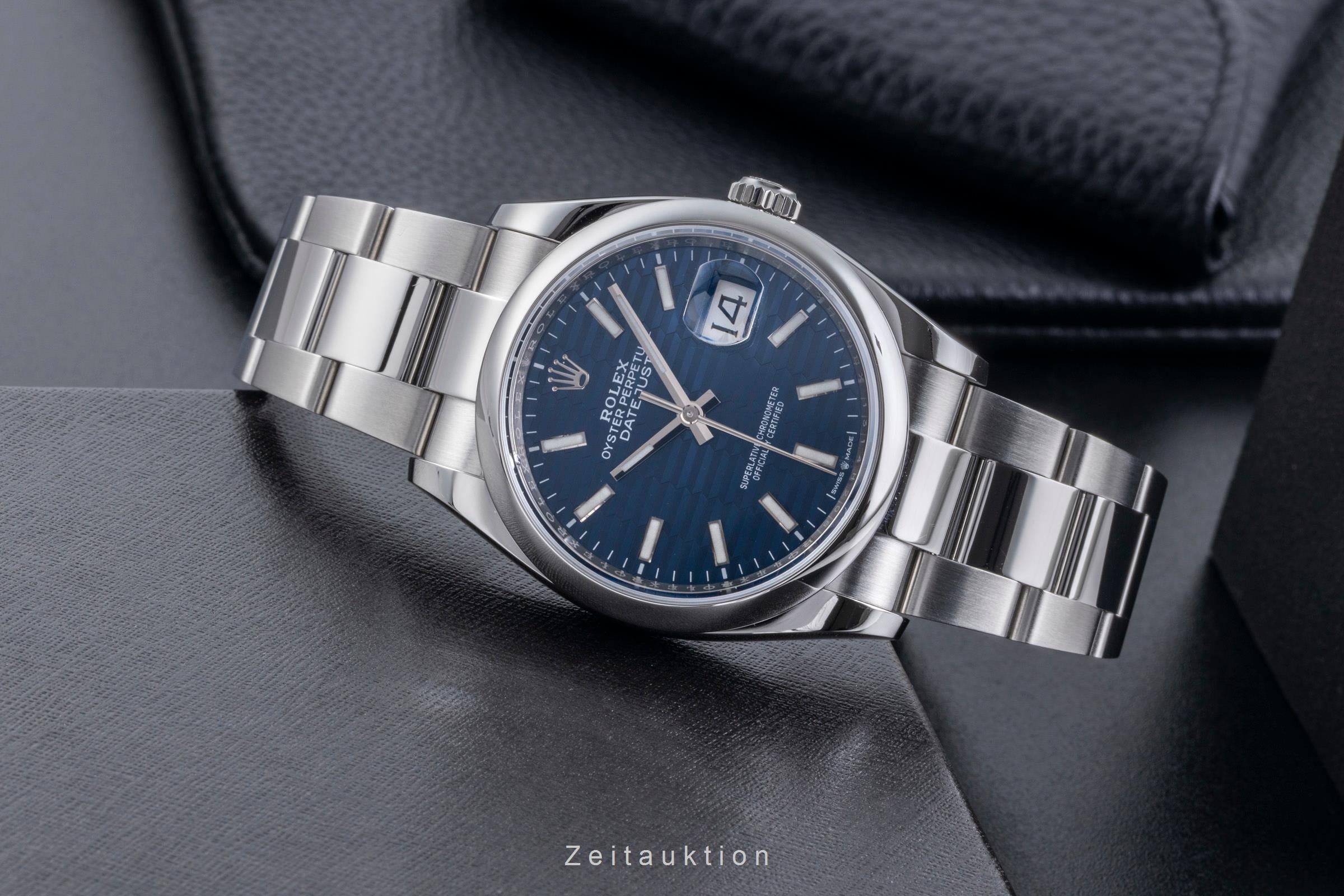 Rolex Datejust 36 Blue Dial Oyster Edelstahl Automatik Herrenuhr Ref. 126200 B&P [2507157]