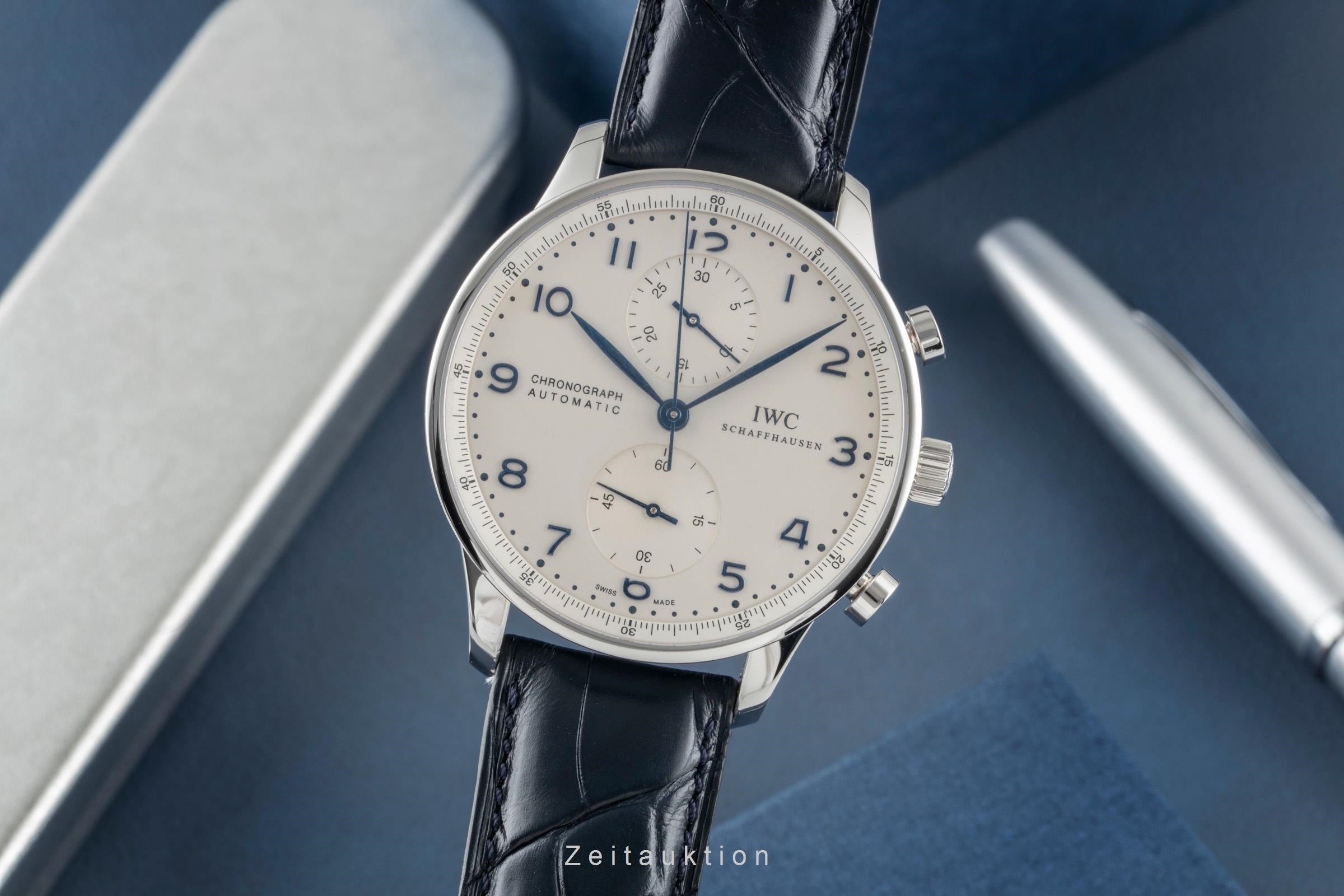 IWC Portugieser chronograph steel automatic men's watch IW371446 LP: 9100EUR  [2507174]
