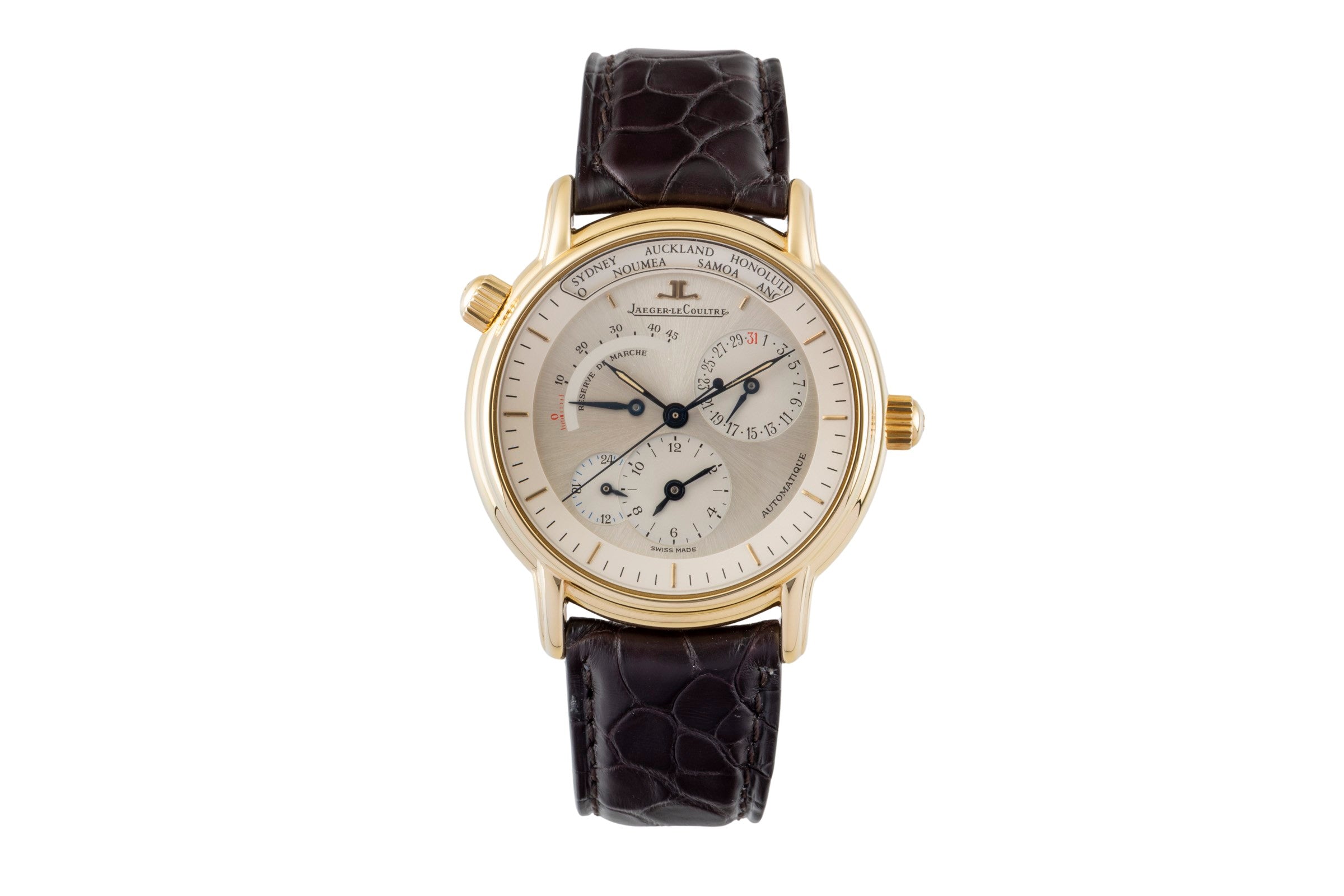 Jaeger LeCoultre Master Geographic oro de 18 quilates automático reloj para caballeros QA169102  ,169.1.92  [2507210]