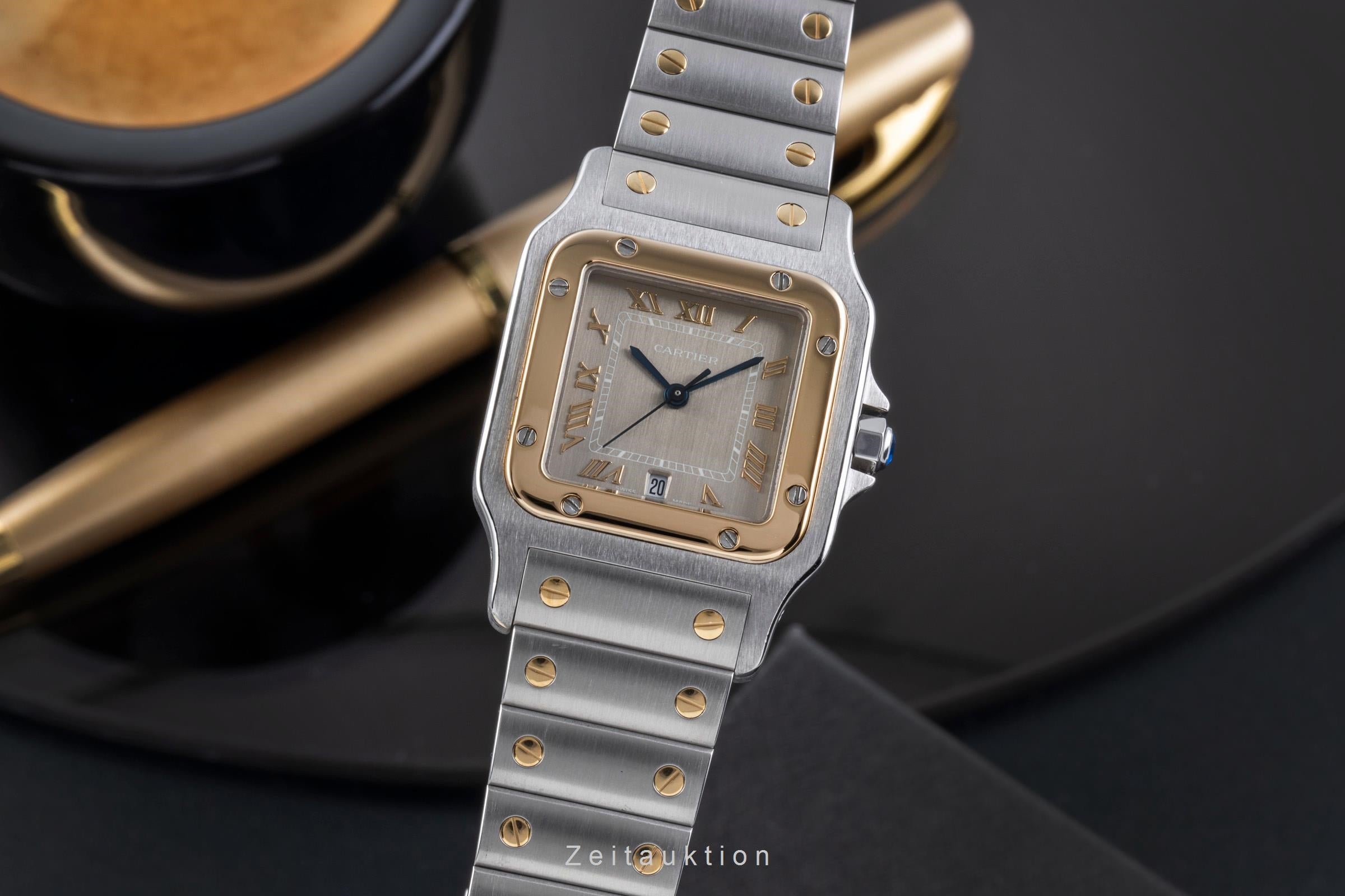 Cartier Santos acier / or  quartz unisexe 1566  [2507215]
