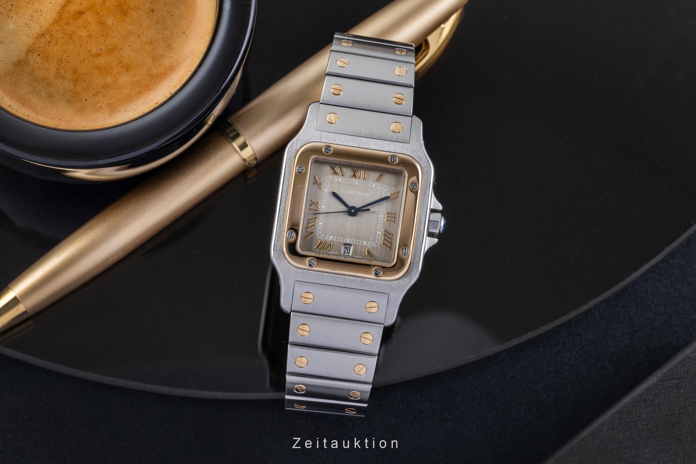 Cartier Santos acier / or  quartz unisexe 1566  [2507215]