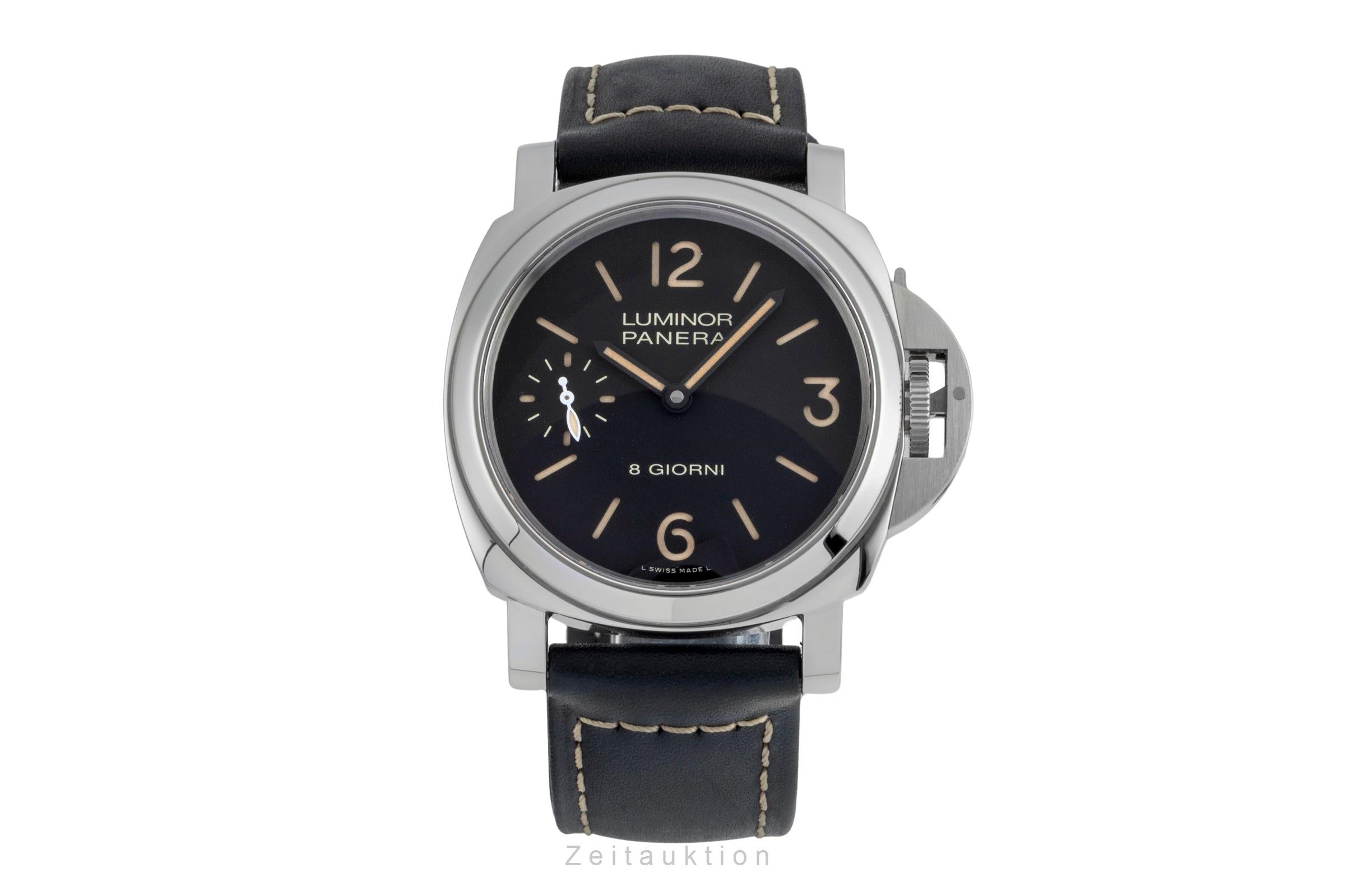 Panerai Luminor Base 8 Days Stahl Handaufzug Herrenuhr Ref. PAM00915 B&P 2023 [2507253]