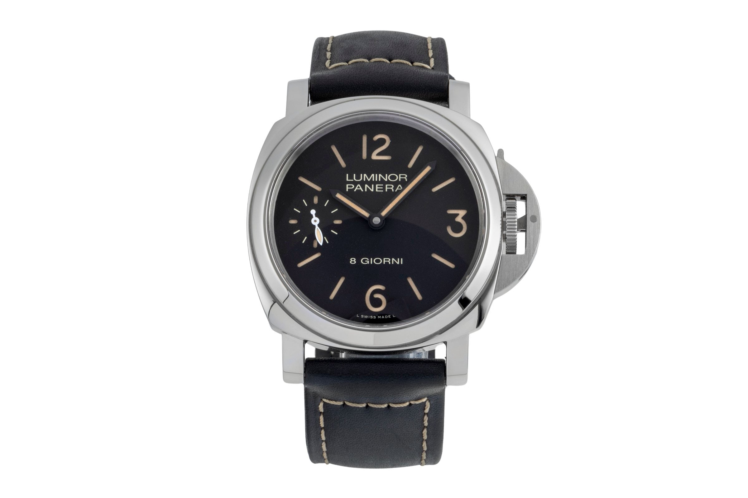 Panerai Luminor Base 8 Days Stahl Handaufzug Herrenuhr Ref. PAM00915 B&P 2023 [2507253]