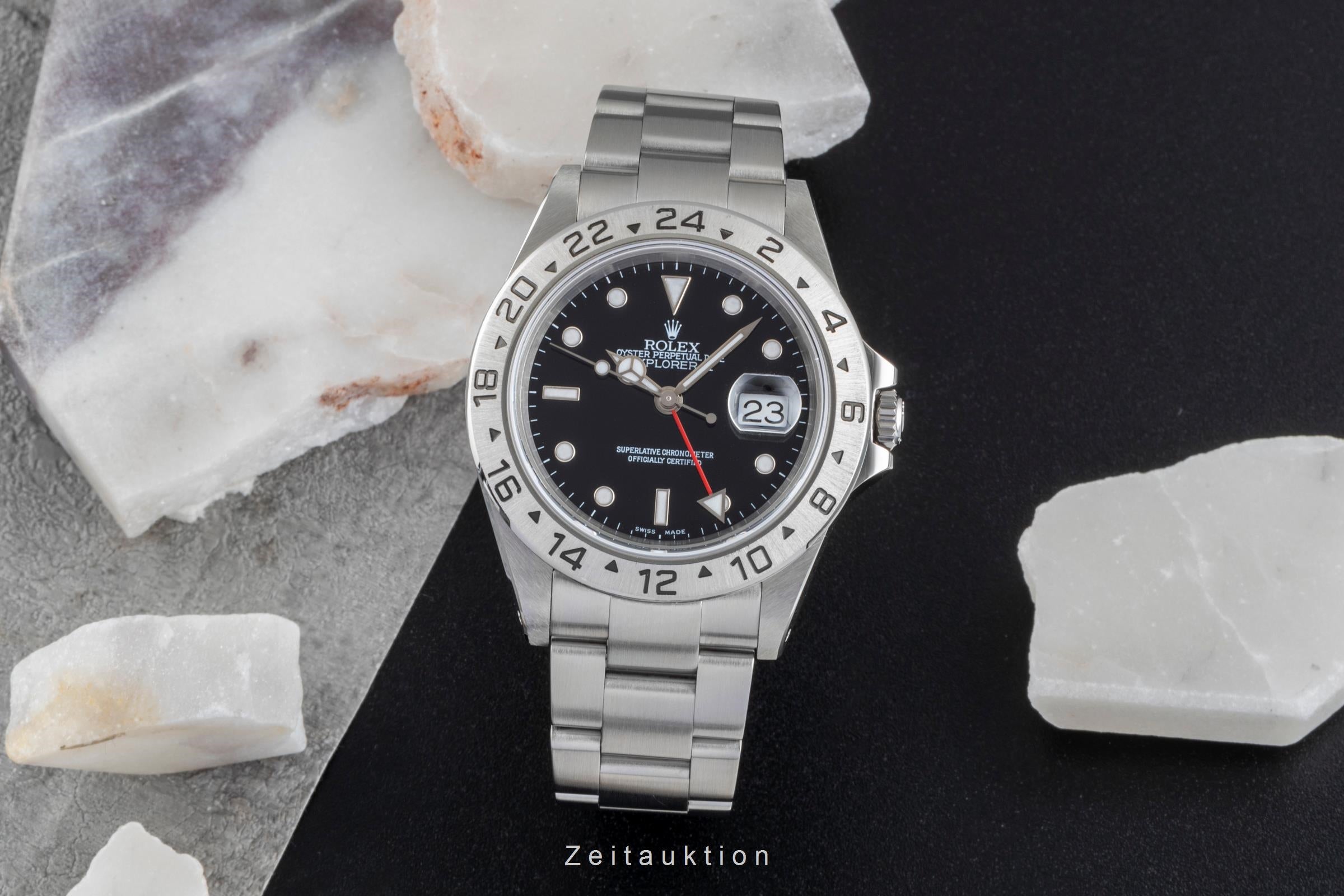 Rolex Explorer II Black Dial Edelstahl Automatik Herrenuhr Ref. 16570 B&P 2002 [2507266]