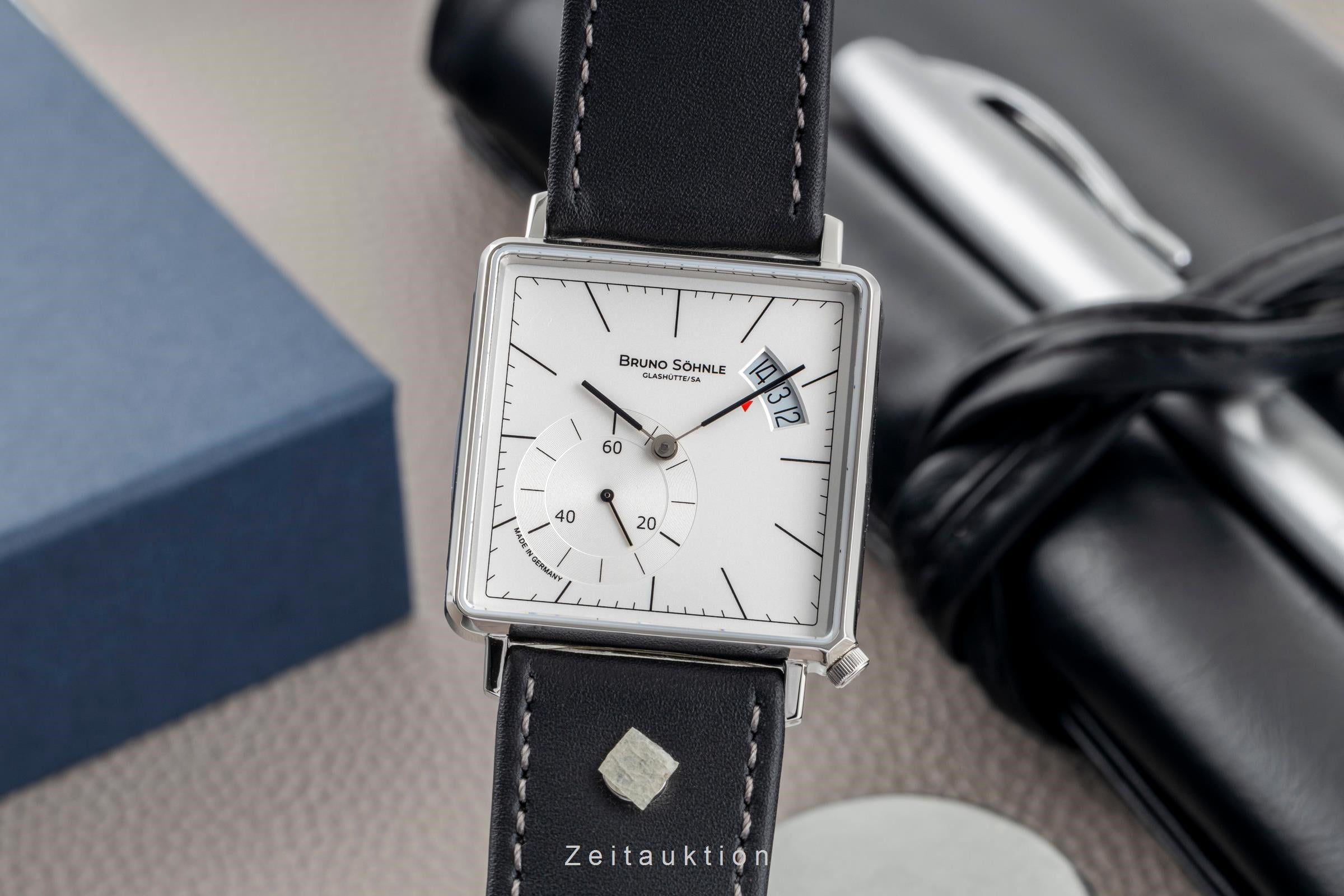 Bruno Söhnle Glashütte Rondo III Big Stahl Quarz Herrenuhr Ref. 17-13072-243 B&P [2507285]