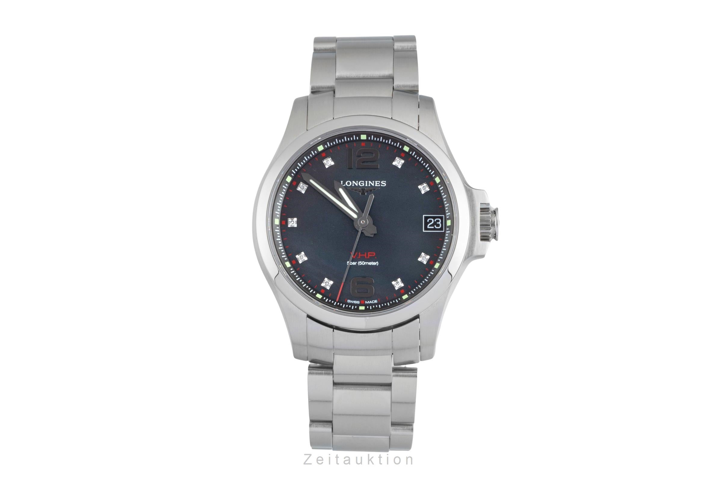 Longines Conquest Stahl Quarz Damenuhr MOP Dial Diamonds Ref. L3.316.4.88.6 Box  [2507316]