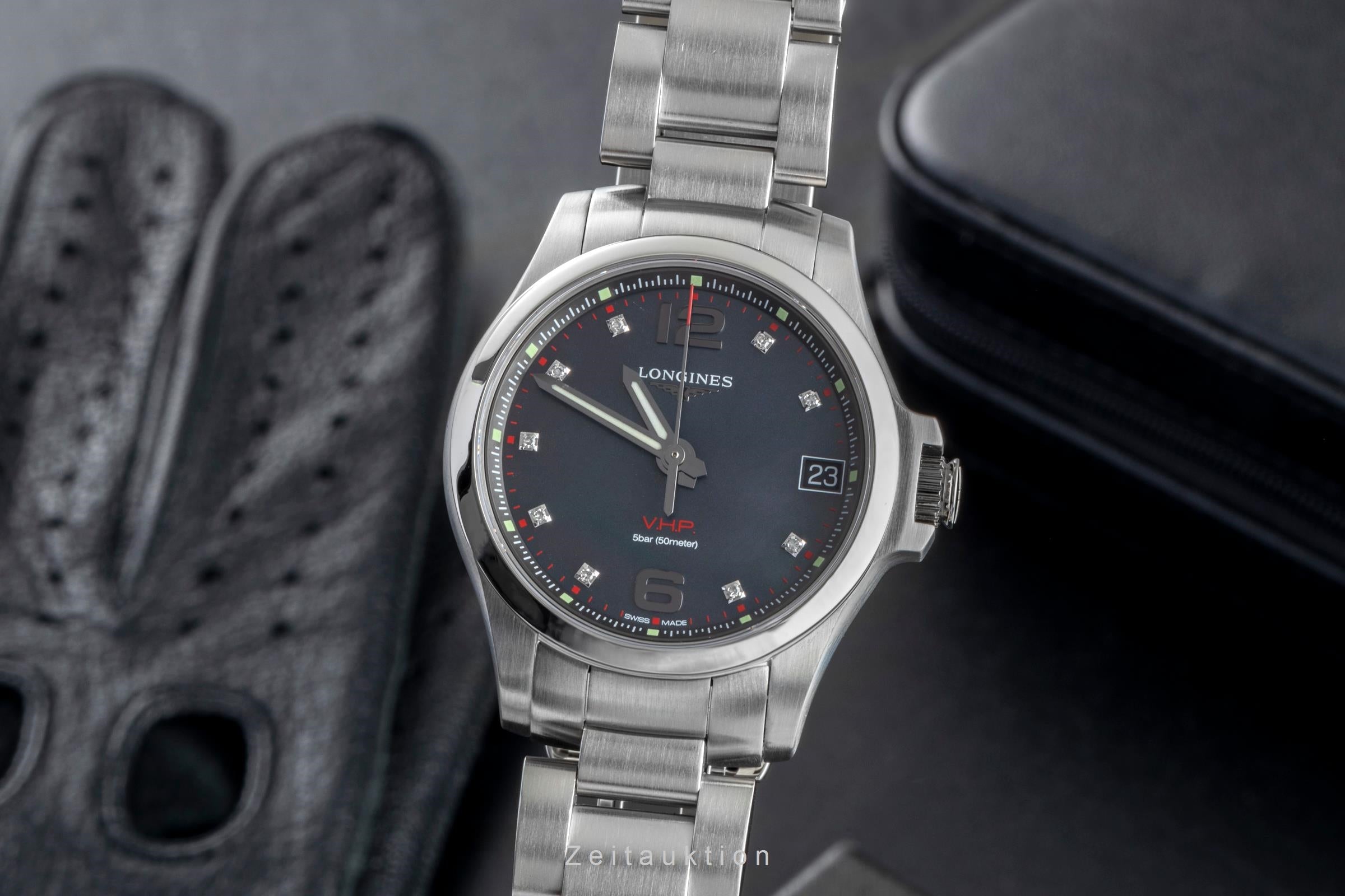 Longines Conquest Stahl Quarz Damenuhr MOP Dial Diamonds Ref. L3.316.4.88.6 Box  [2507316]