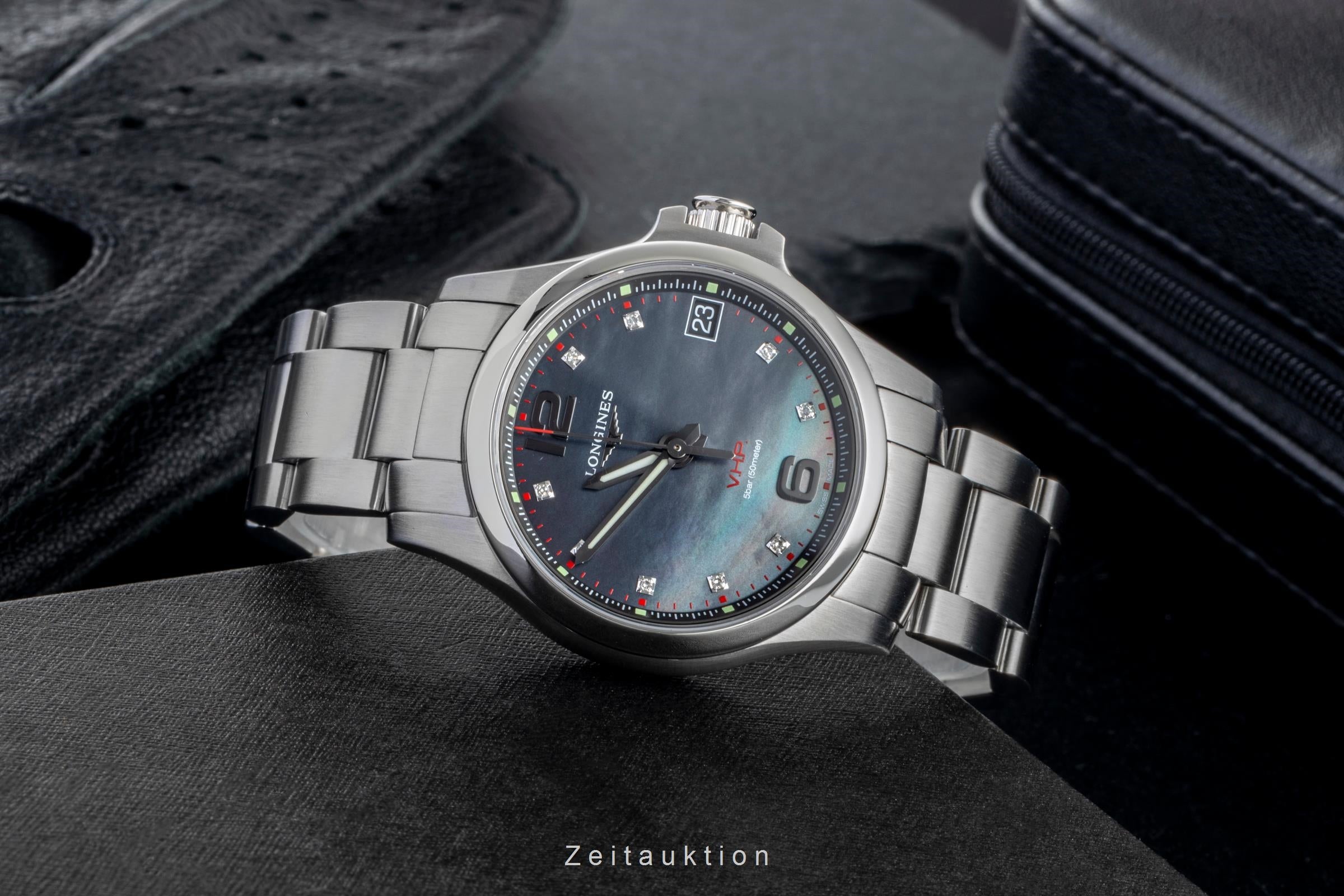 Longines Conquest Stahl Quarz Damenuhr MOP Dial Diamonds Ref. L3.316.4.88.6 Box  [2507316]