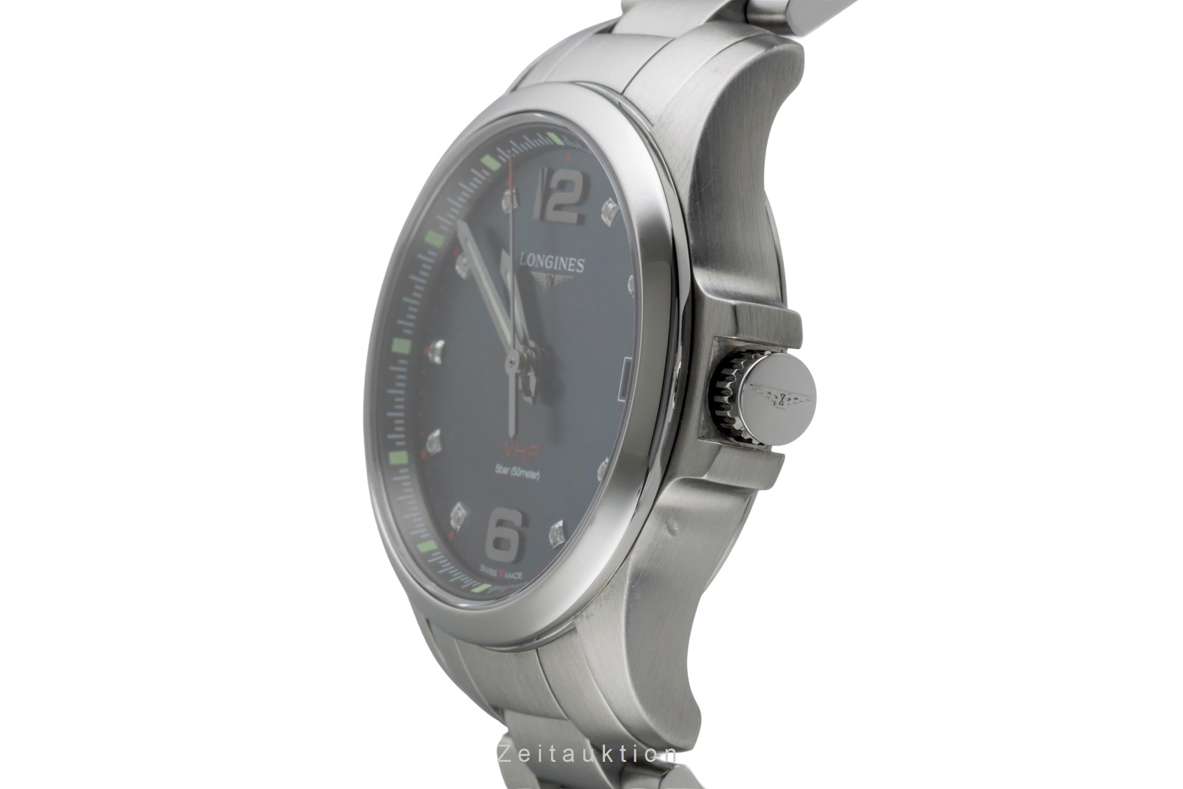 Longines Conquest Stahl Quarz Damenuhr MOP Dial Diamonds Ref. L3.316.4.88.6 Box  [2507316]