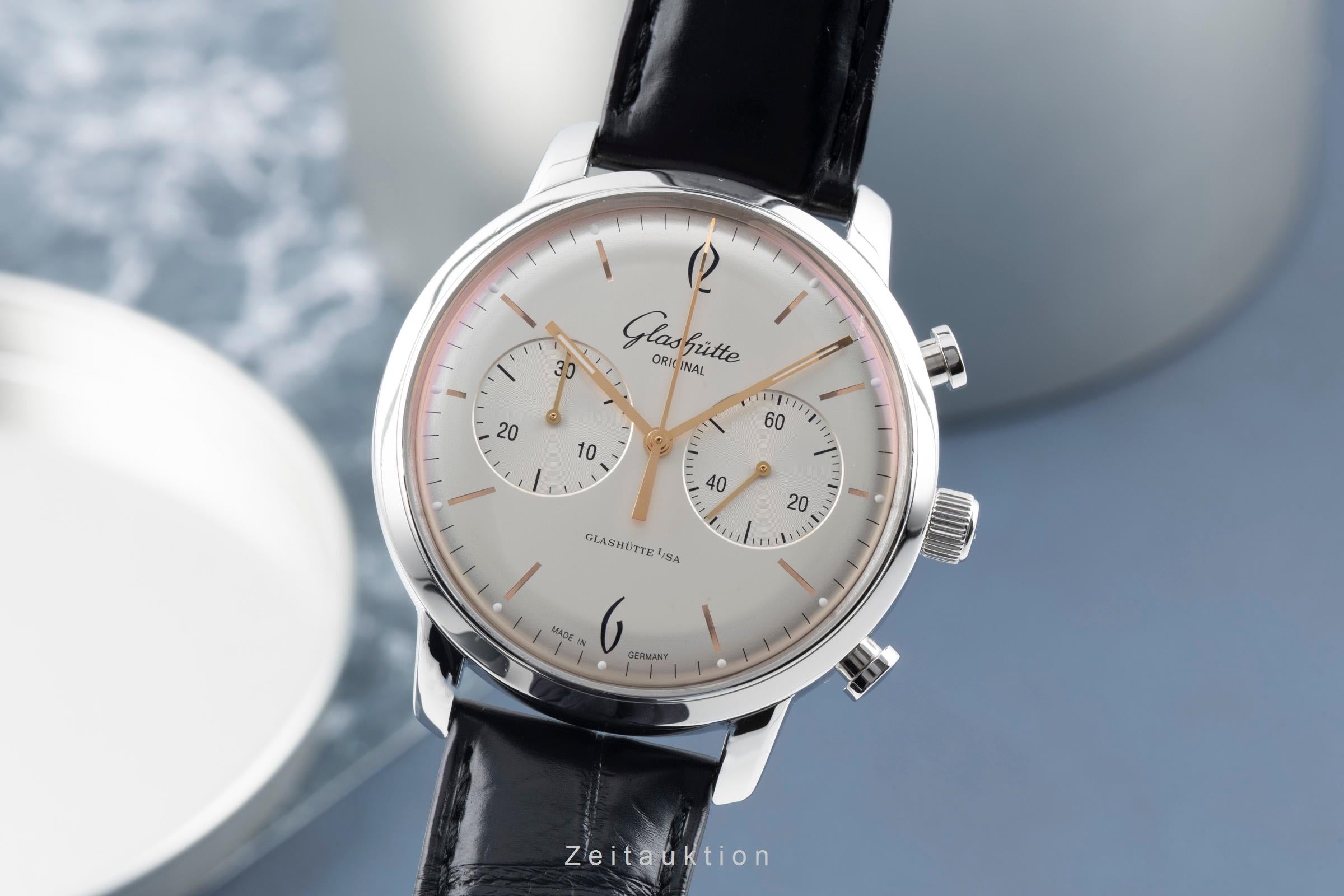 Glashütte Sixties chronograph steel automatic men's watch 1-39-34-03-22-04 LP: 8800EUR  [2507337]