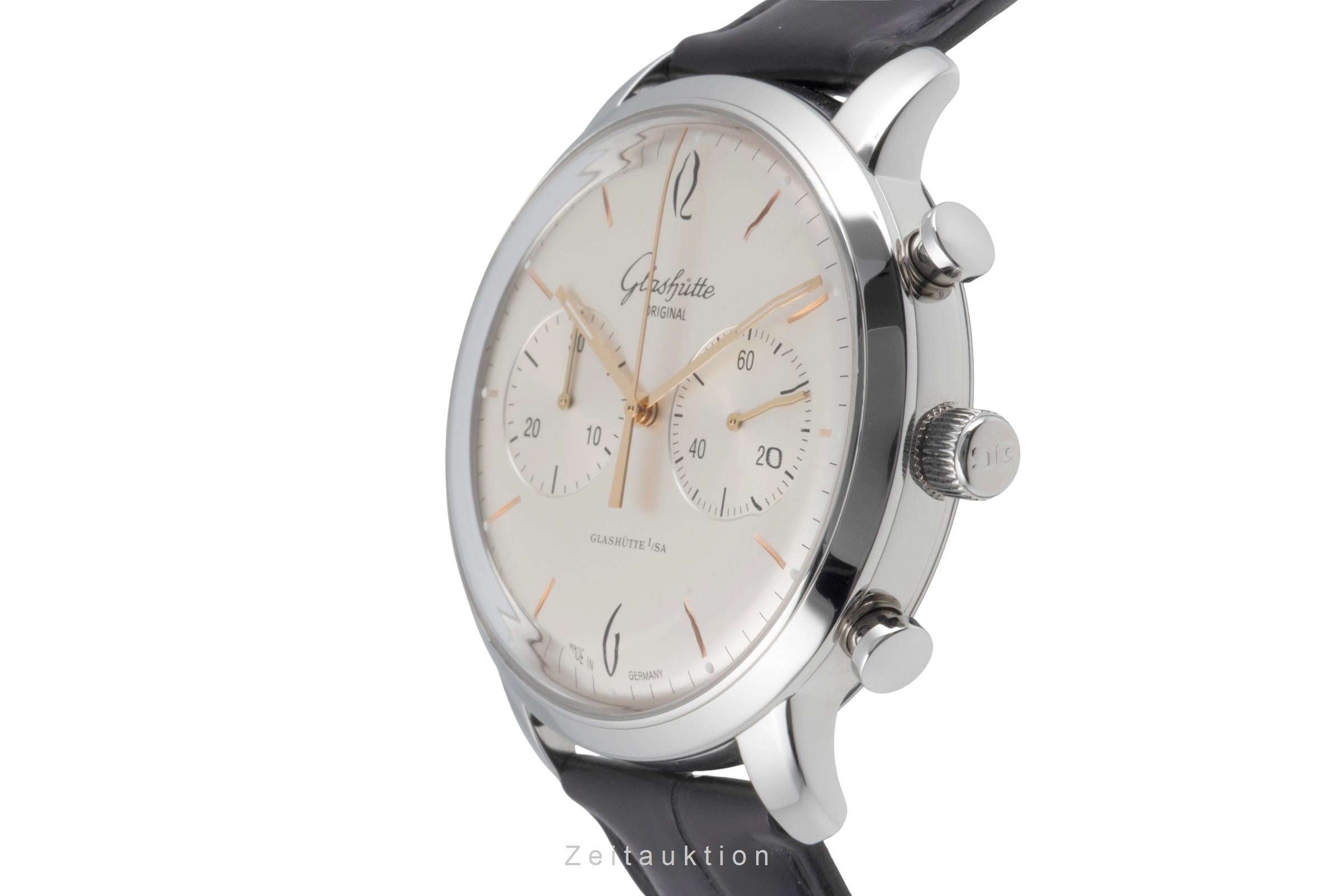 Glashütte Sixties chronograph steel automatic men's watch 1-39-34-03-22-04 LP: 8800EUR  [2507337]